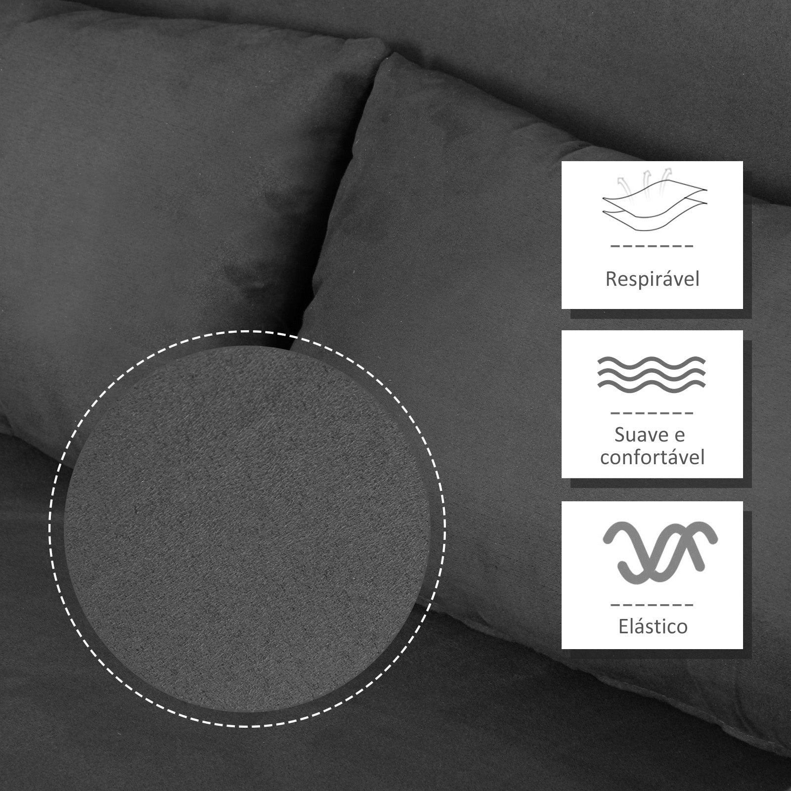 Sofá Cama de 2 Lugares Cinzento 111x80x78 cm - Encosto Ajustável em 5 Níveis
