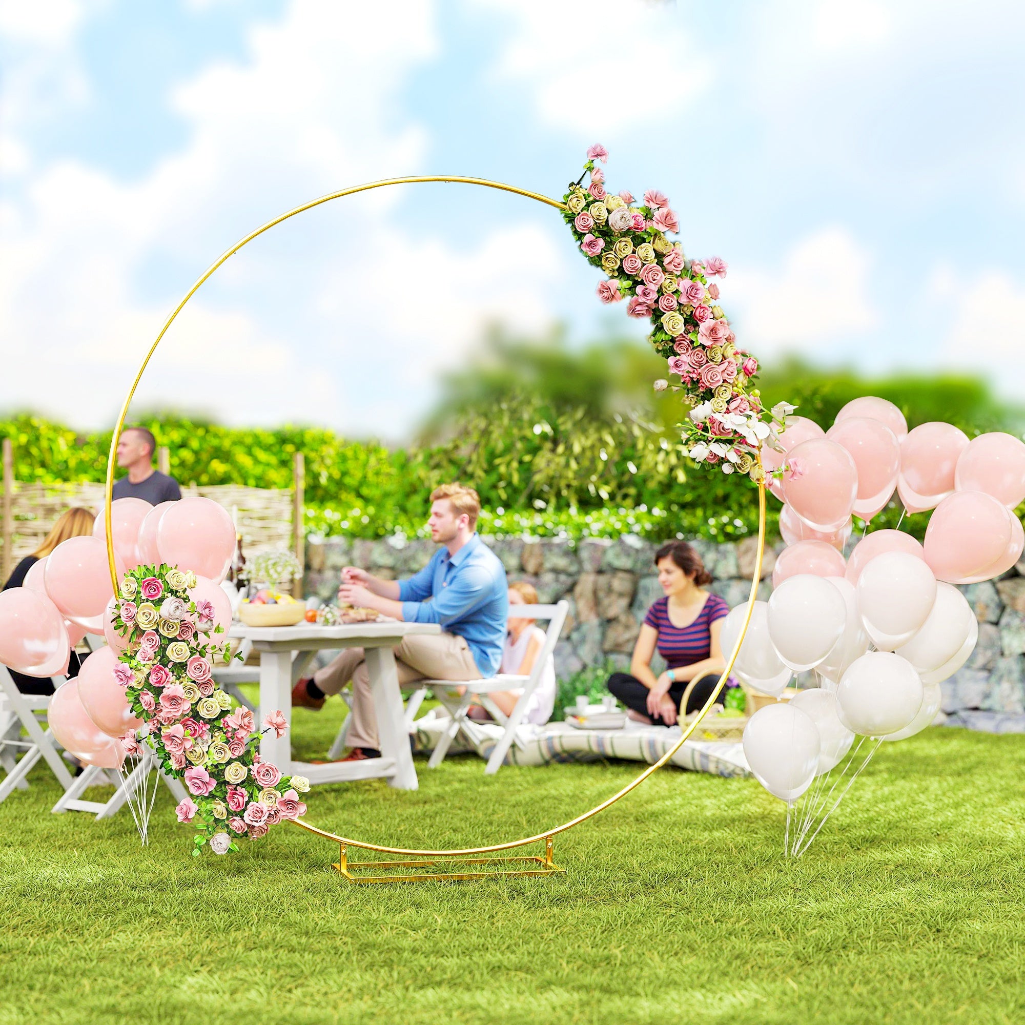 Arco de Jardim Redondo 230x28x234 cm - Cor Ouro