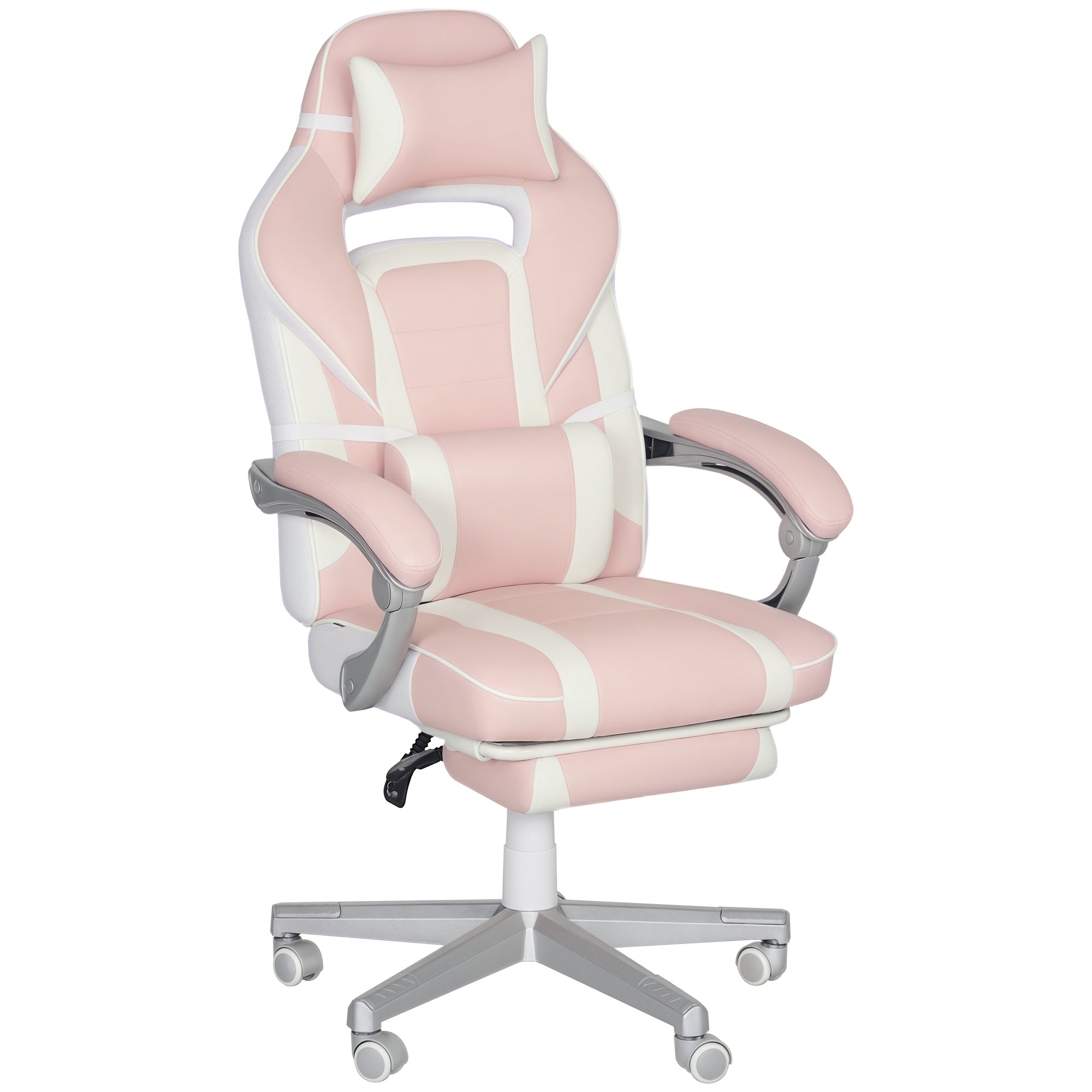 Cadeira de Escritório Reclinável Rosa 63x63x115,5-123 cm