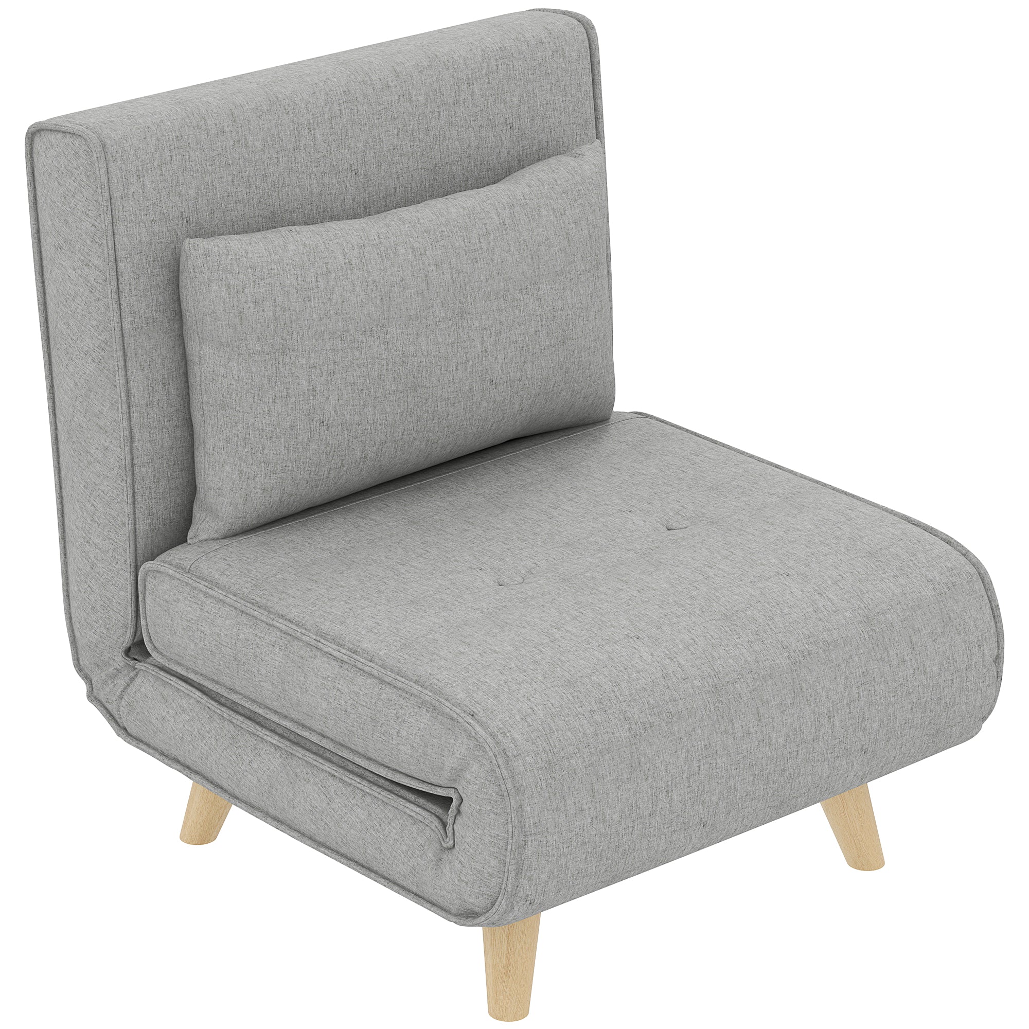 Poltrona Cama Individual Dobrável Cinzenta 72x78x79 cm