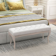 Banco Acolchoado Vintage Creme 110x37x49 cm