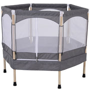 Trampolim Infantil Cinzento 126x109x98cm para Crianças acima de 3 Anos