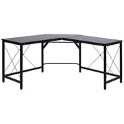 Secretária em Forma de L Preto 150x150x76 cm