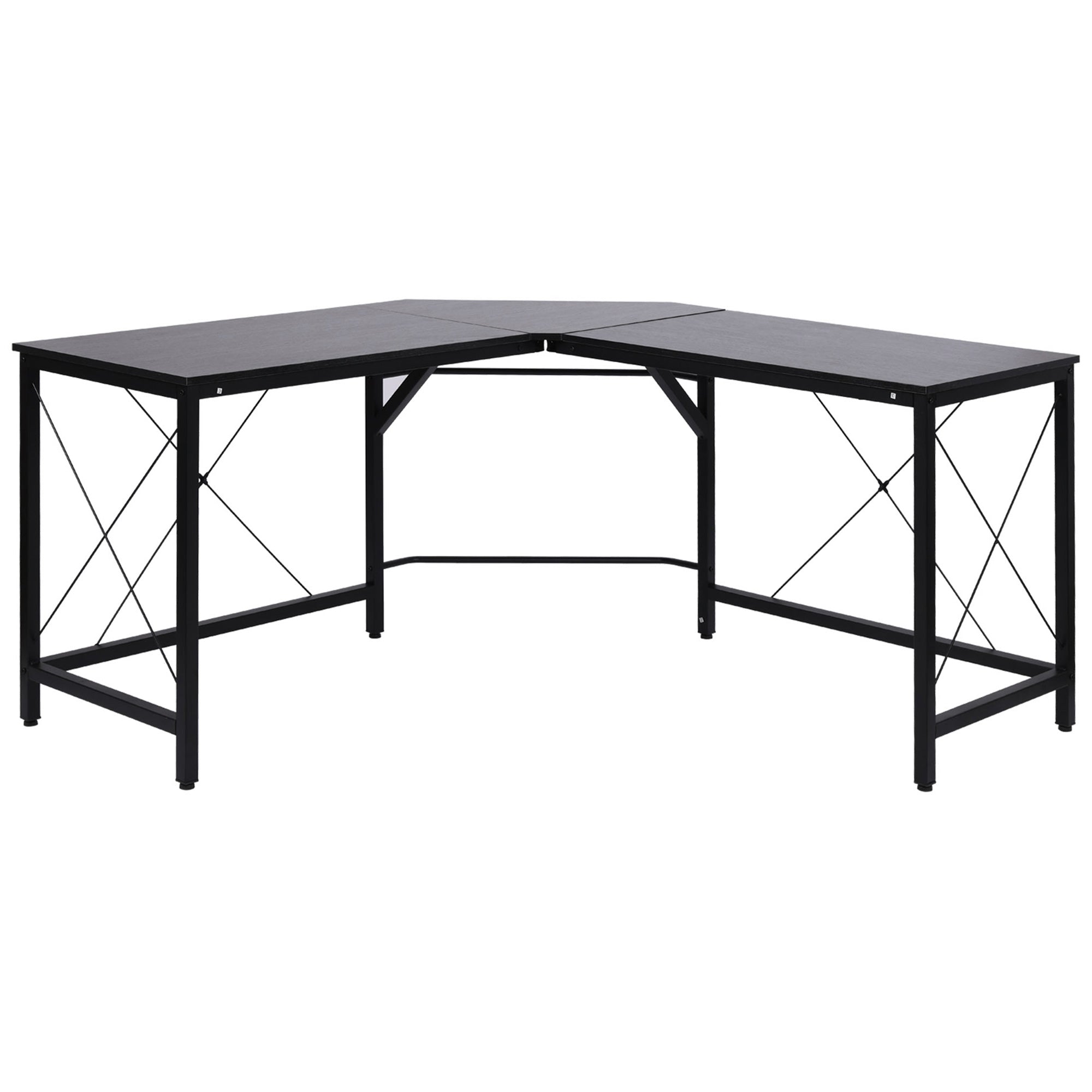 Secretária em Forma de L Preto 150x150x76 cm