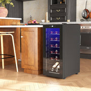 Garrafeira com Sistema de Refrigeração - 18 Garrafas Preto 34,5x45x78 cm