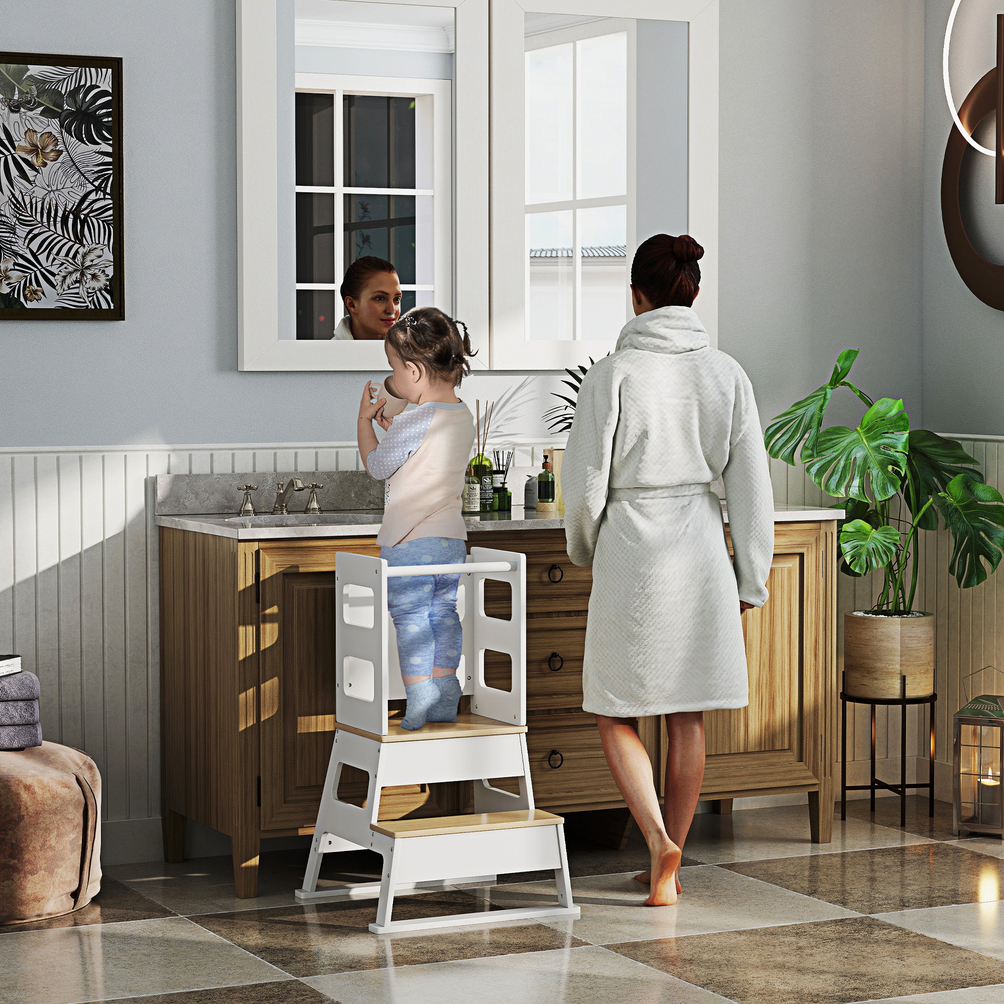 Torre de Aprendizagem 2 em 1 55x52,5x87,5 cm - Branco