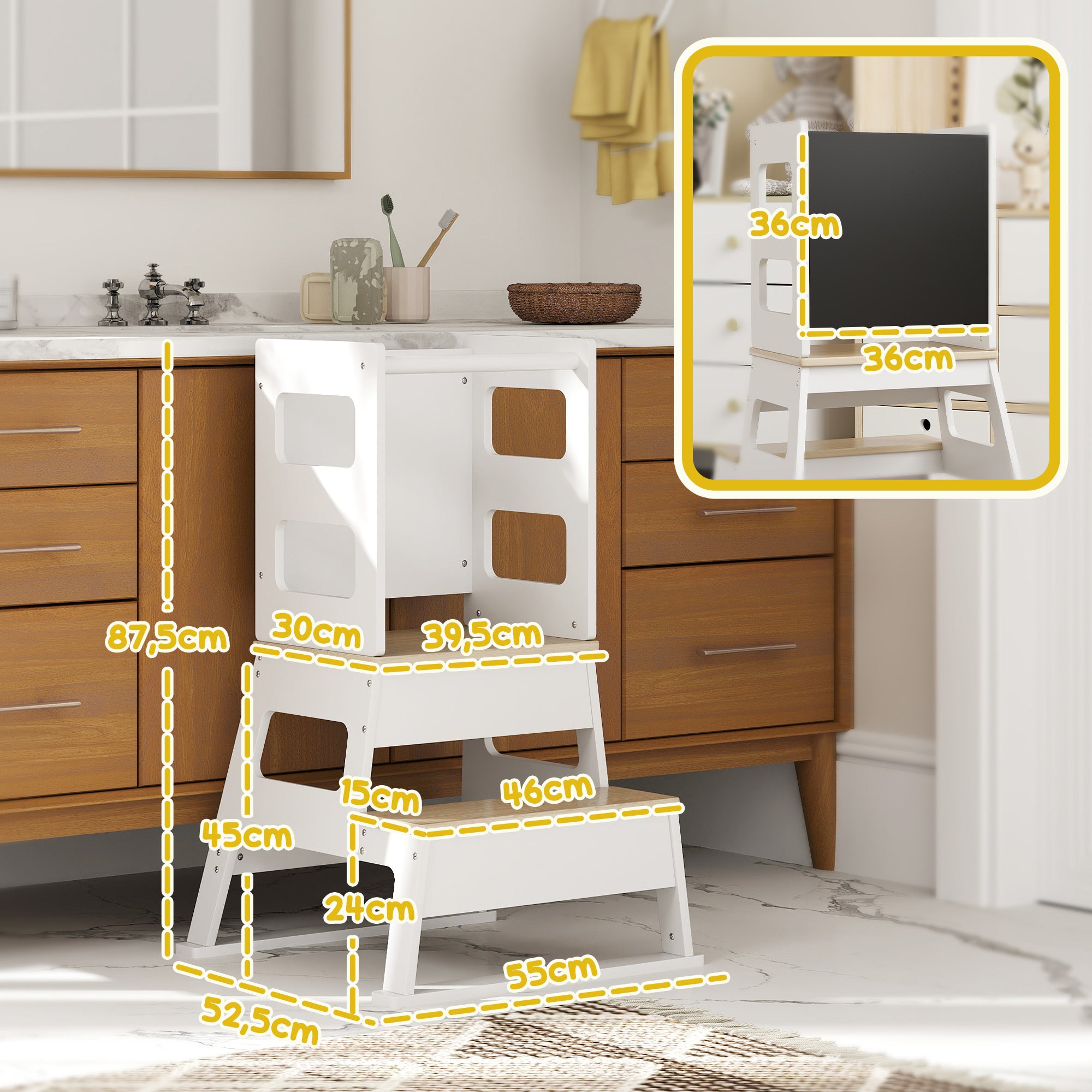 Torre de Aprendizagem 2 em 1 55x52,5x87,5 cm - Branco