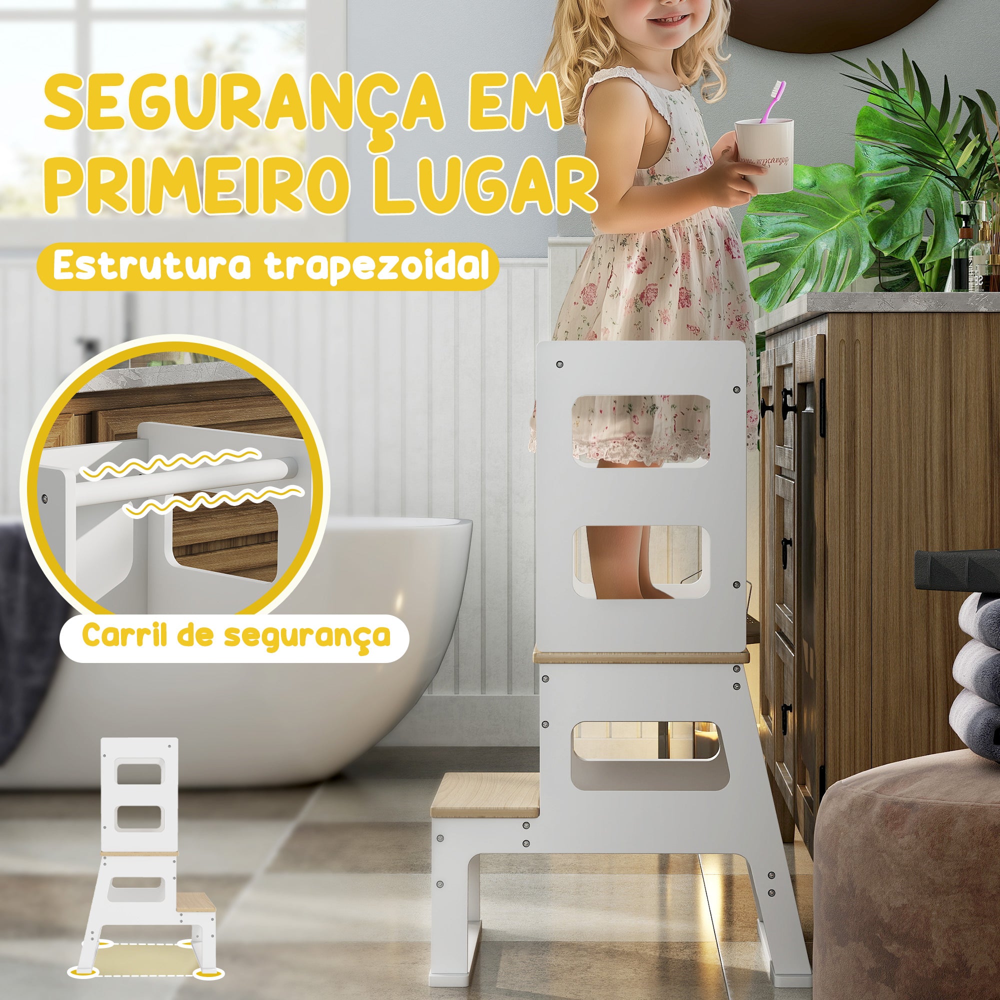 Torre de Aprendizagem 2 em 1 55x52,5x87,5 cm - Branco