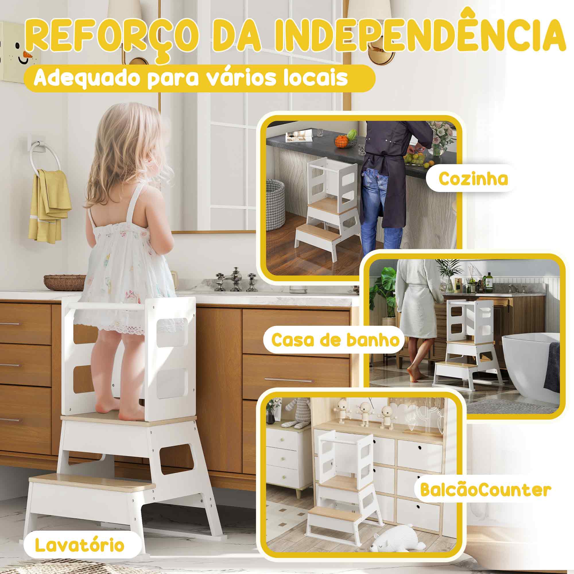Torre de Aprendizagem 2 em 1 55x52,5x87,5 cm - Branco