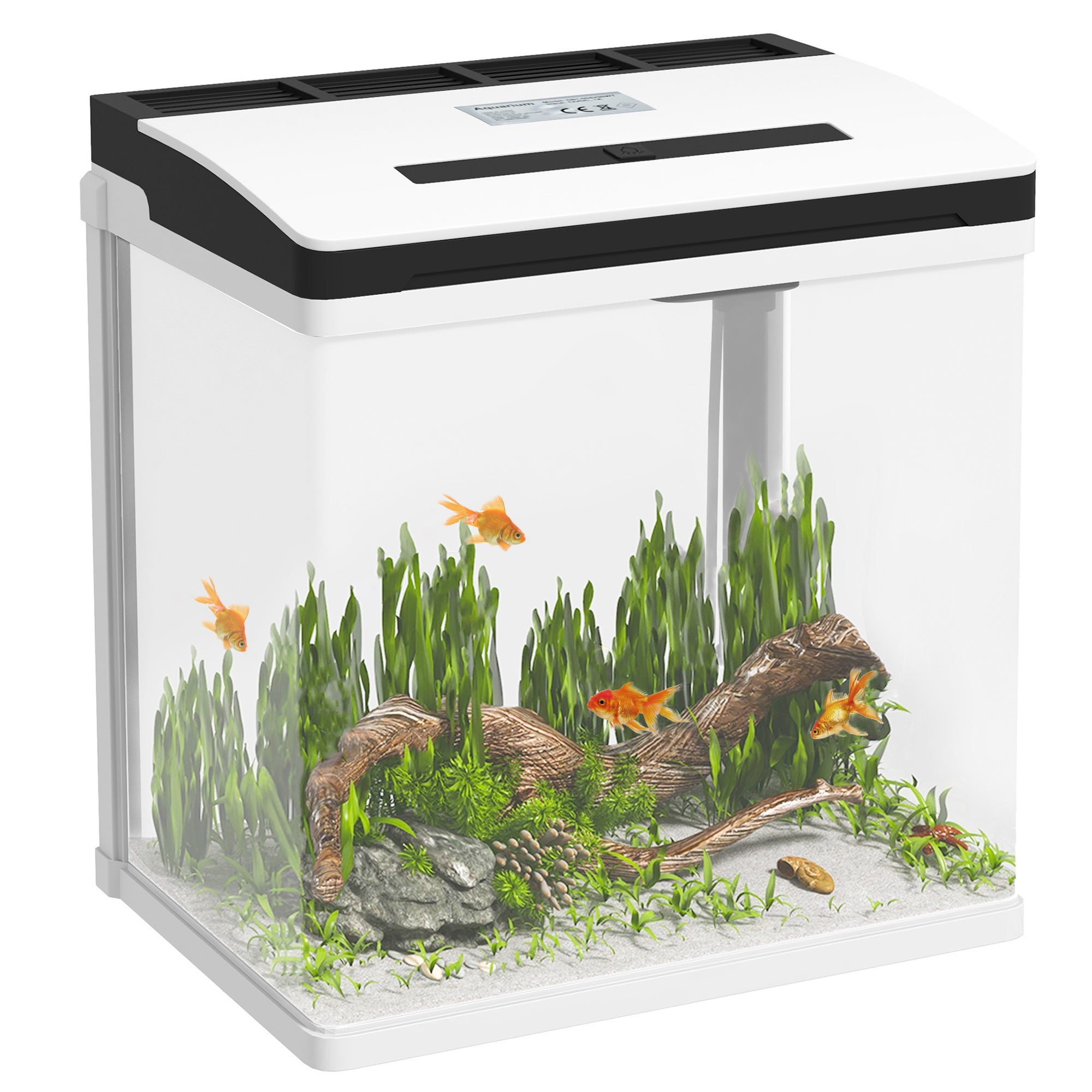 Aquário de Cristal 13L - 29x20x30,5 cm - Branco