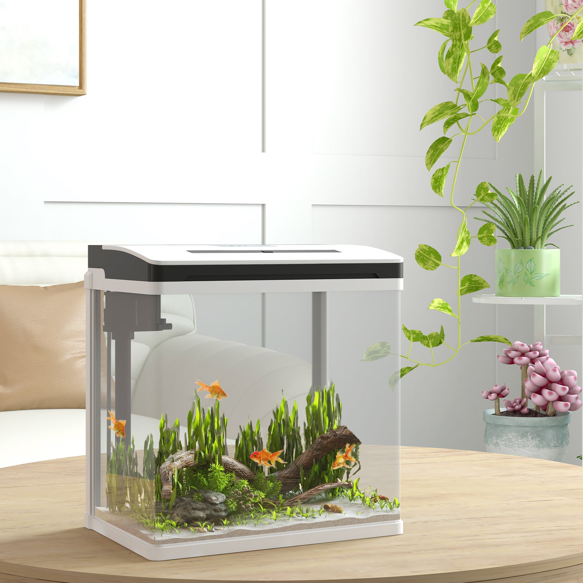 Aquário de Cristal 13L - 29x20x30,5 cm - Branco
