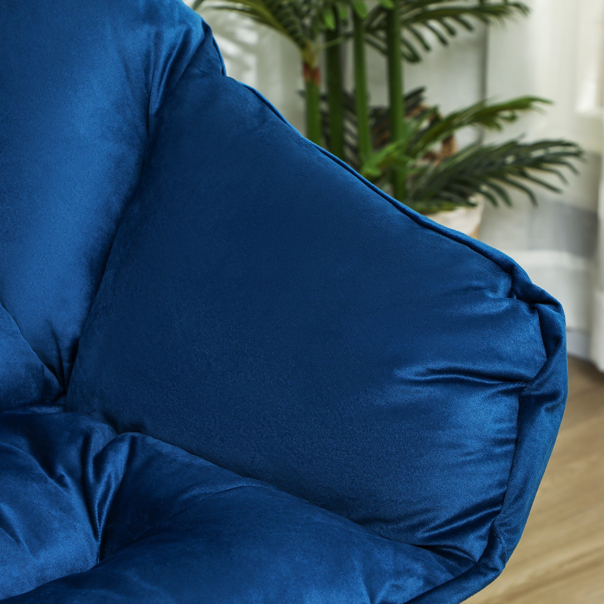 Poltrona Sala de Estar com Apoio para os Pés 80x78x100 cm Azul Escuro