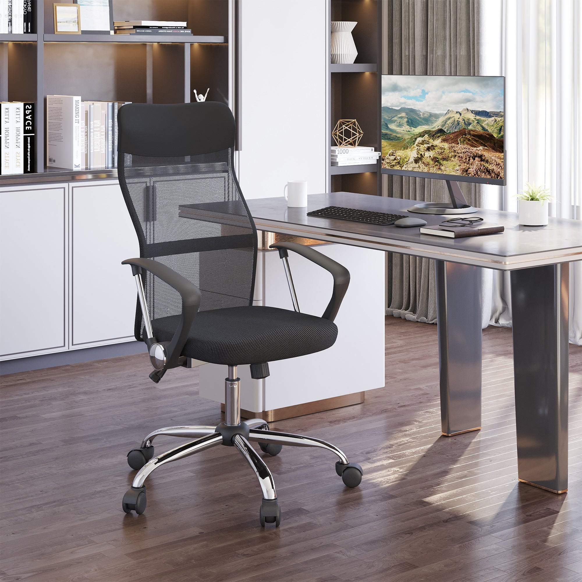 Cadeira de Escritório Ergonômica Preto 63x65x109-119 cm