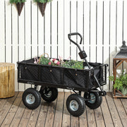 Carrinho de Transporte com Rodas Grandes 105x51x54 cm - Cor Preto
