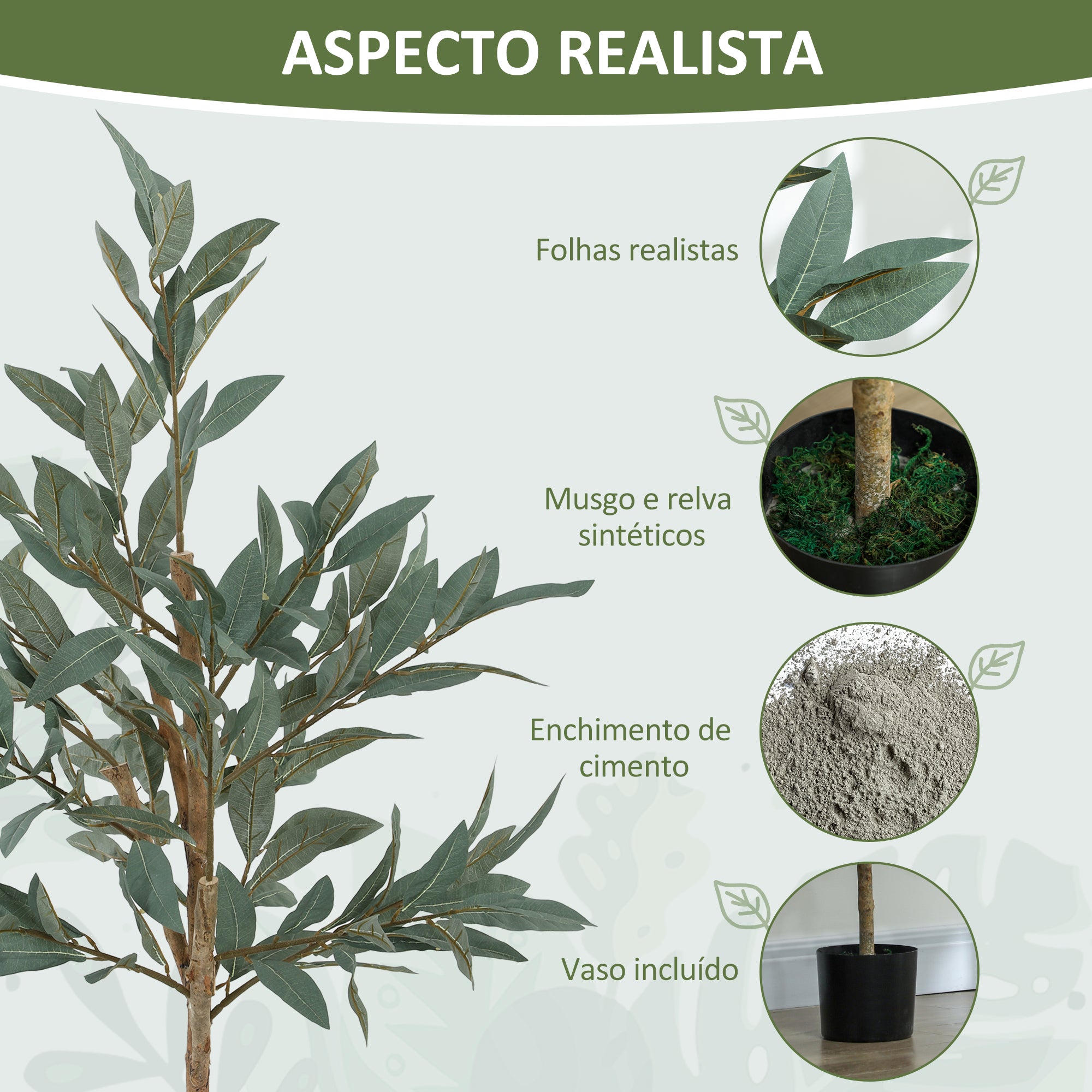 Planta Artificial de Louro 120 cm Verde