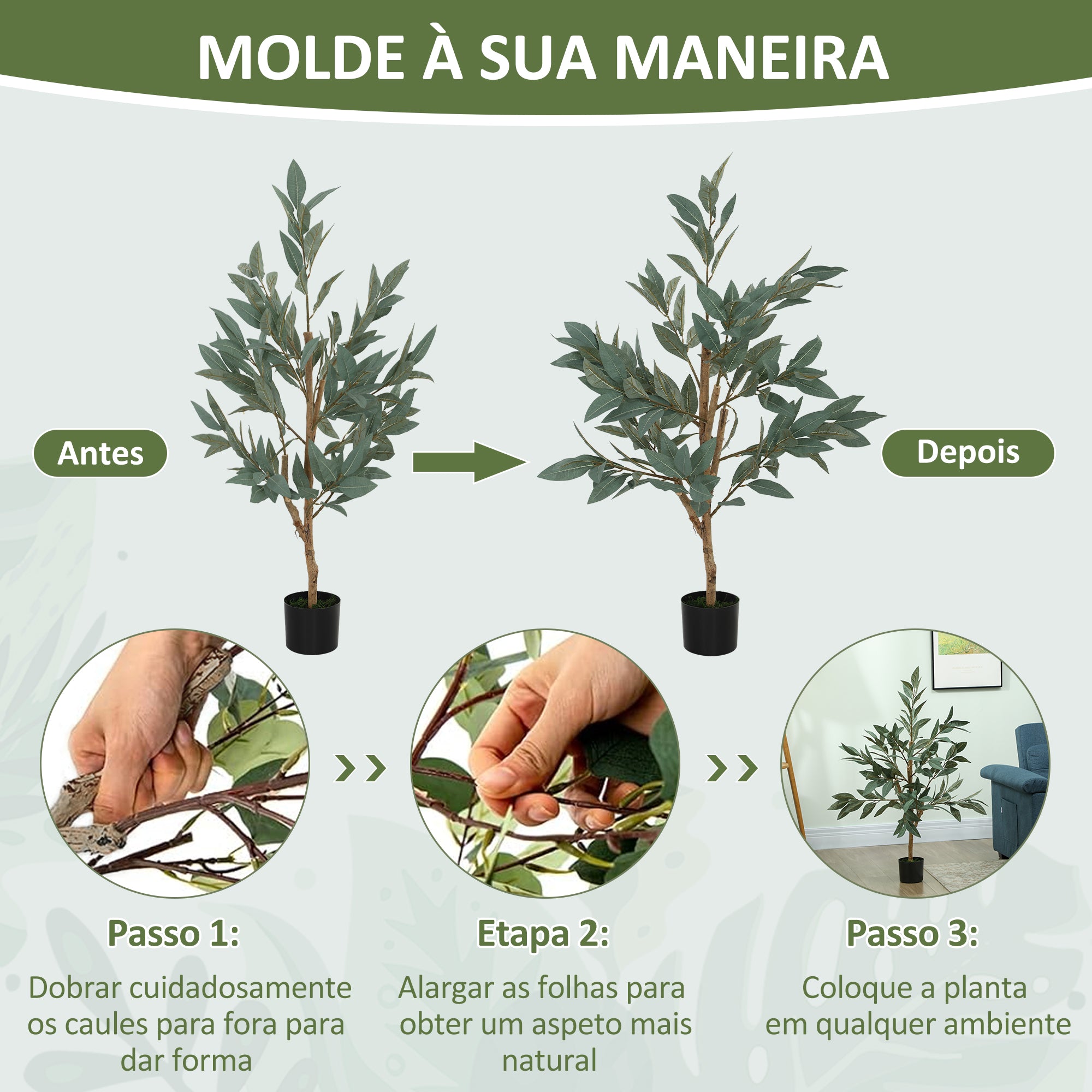 Planta Artificial de Louro 120 cm Verde