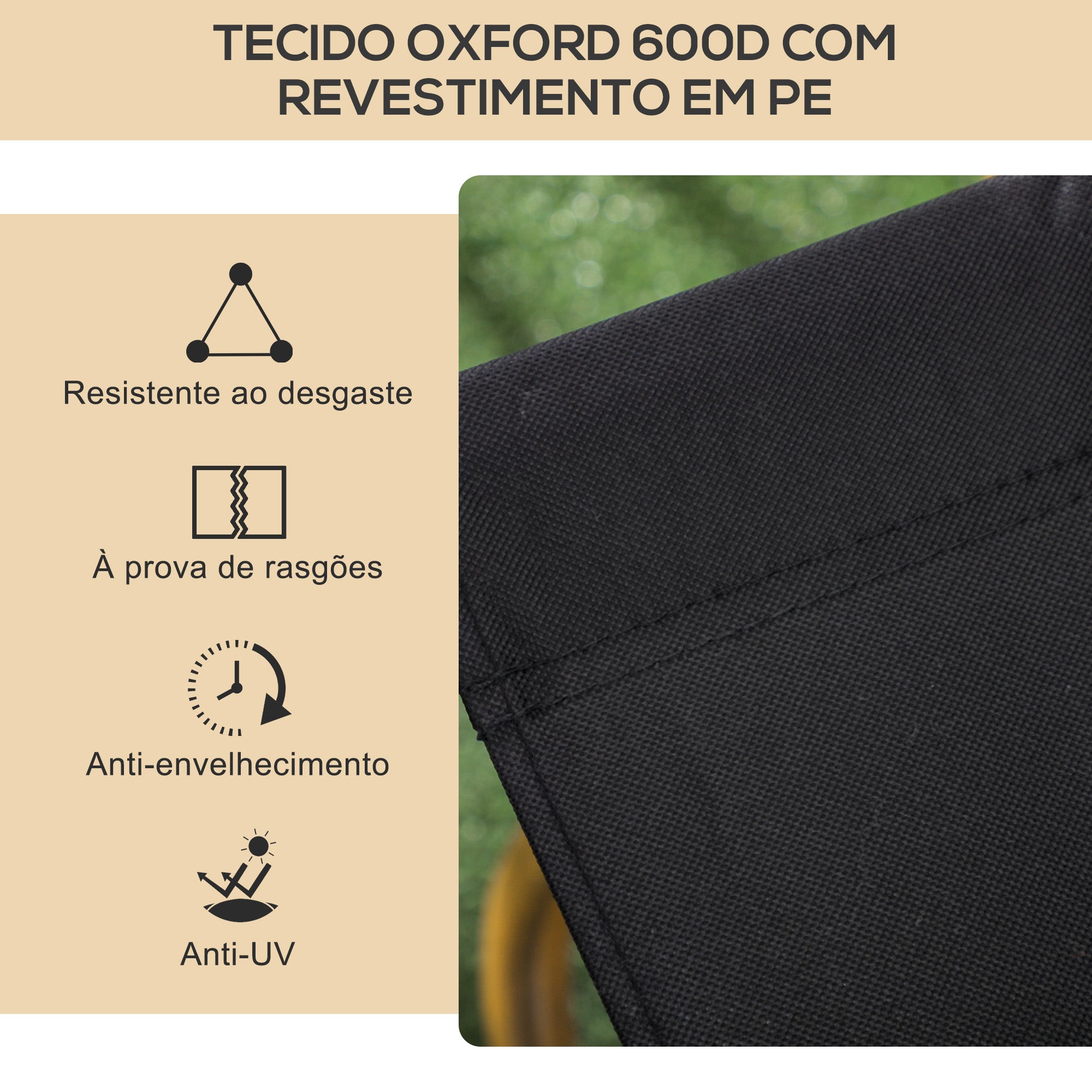 Cadeiras Dobráveis de Campismo Preto 54x59x78 cm - Conjunto de 2