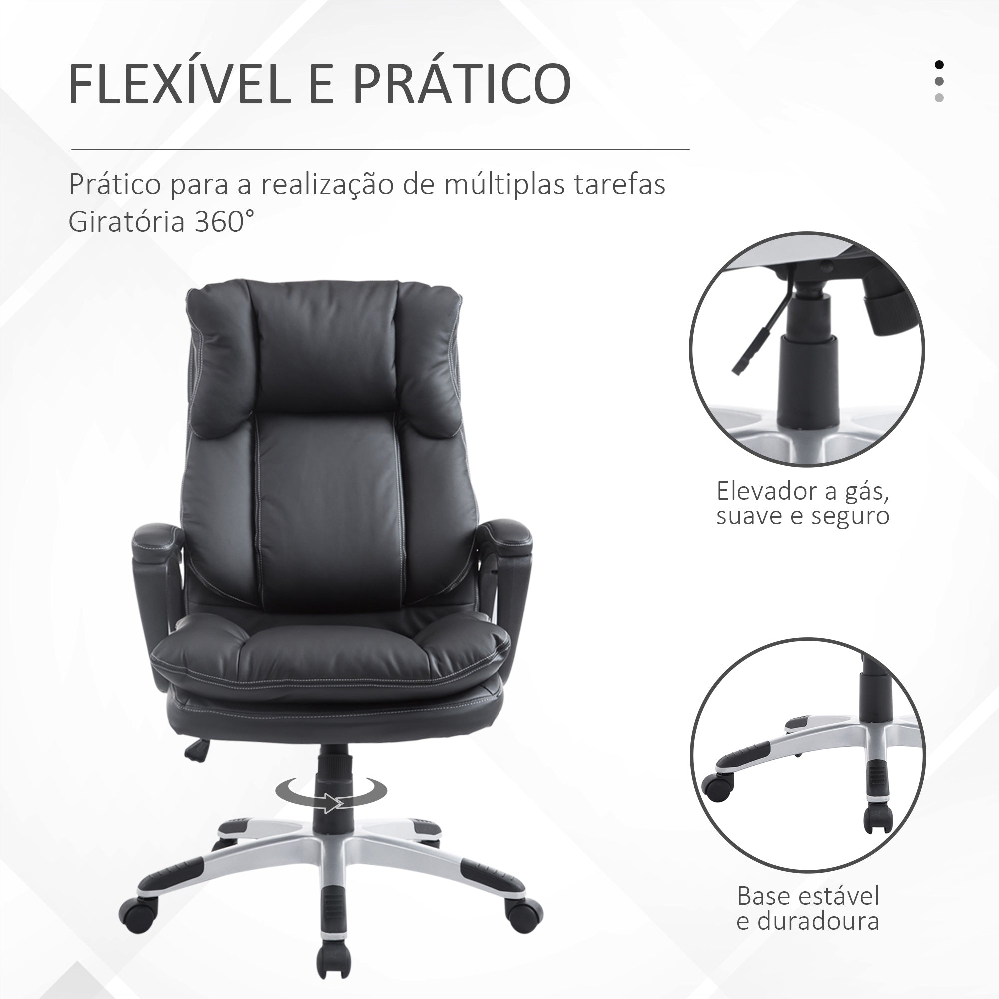 Cadeira de Escritório Ergonómica Preto 66x71x110-120,5 cm