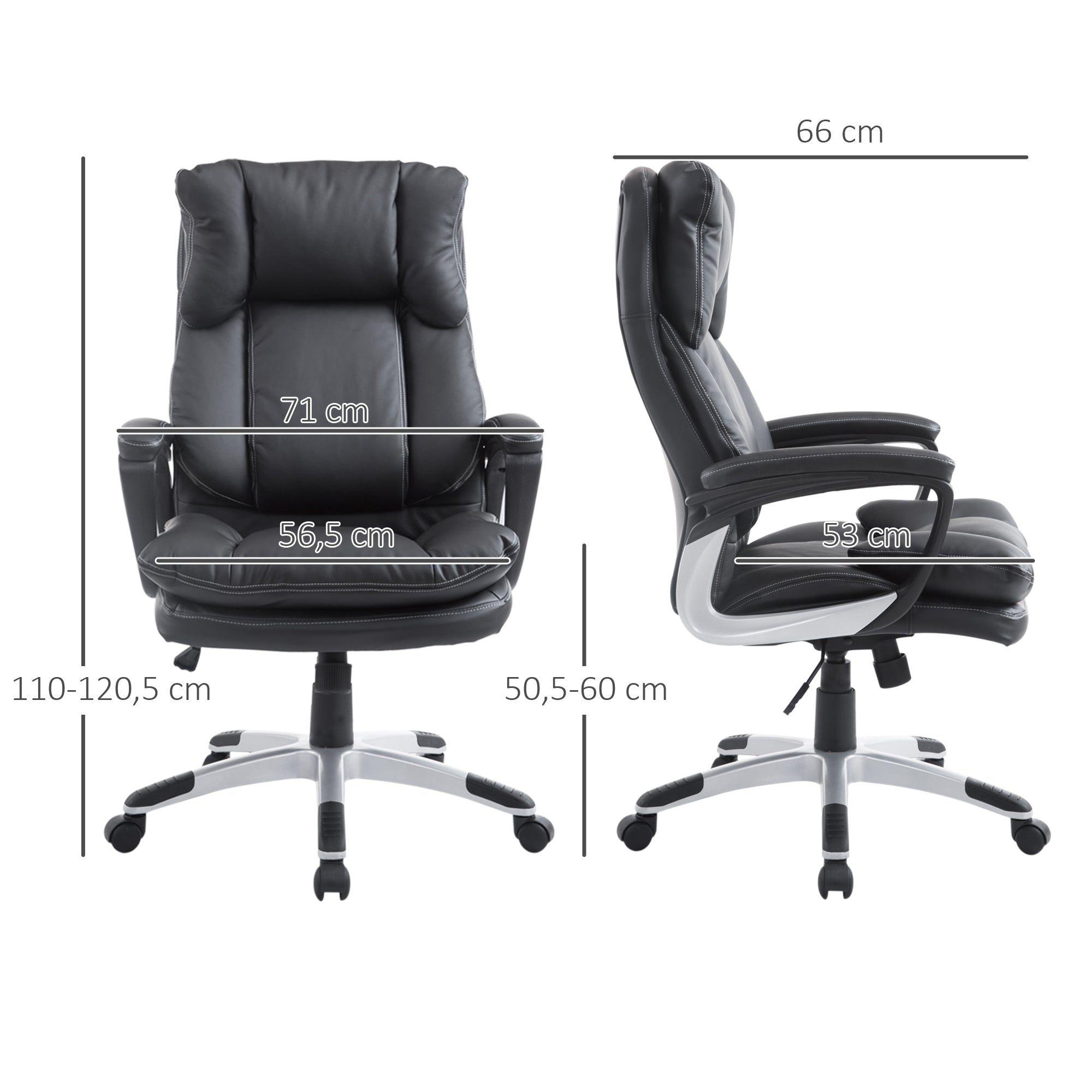 Cadeira de Escritório Ergonómica Preto 66x71x110-120,5 cm