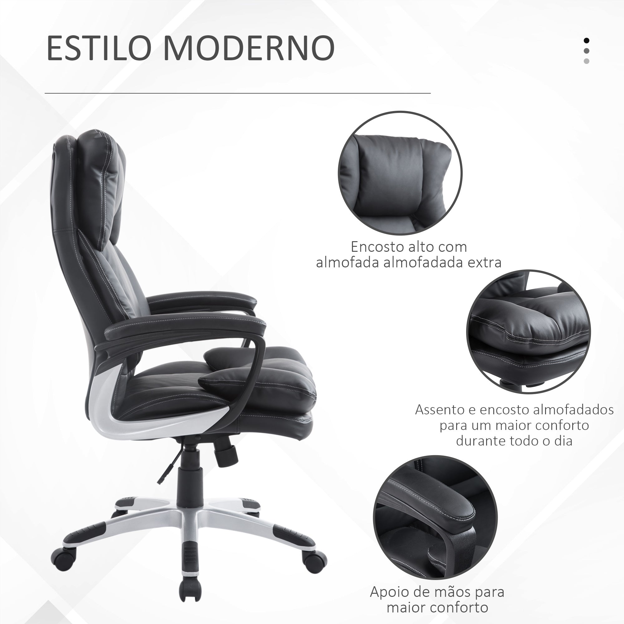 Cadeira de Escritório Ergonómica Preto 66x71x110-120,5 cm