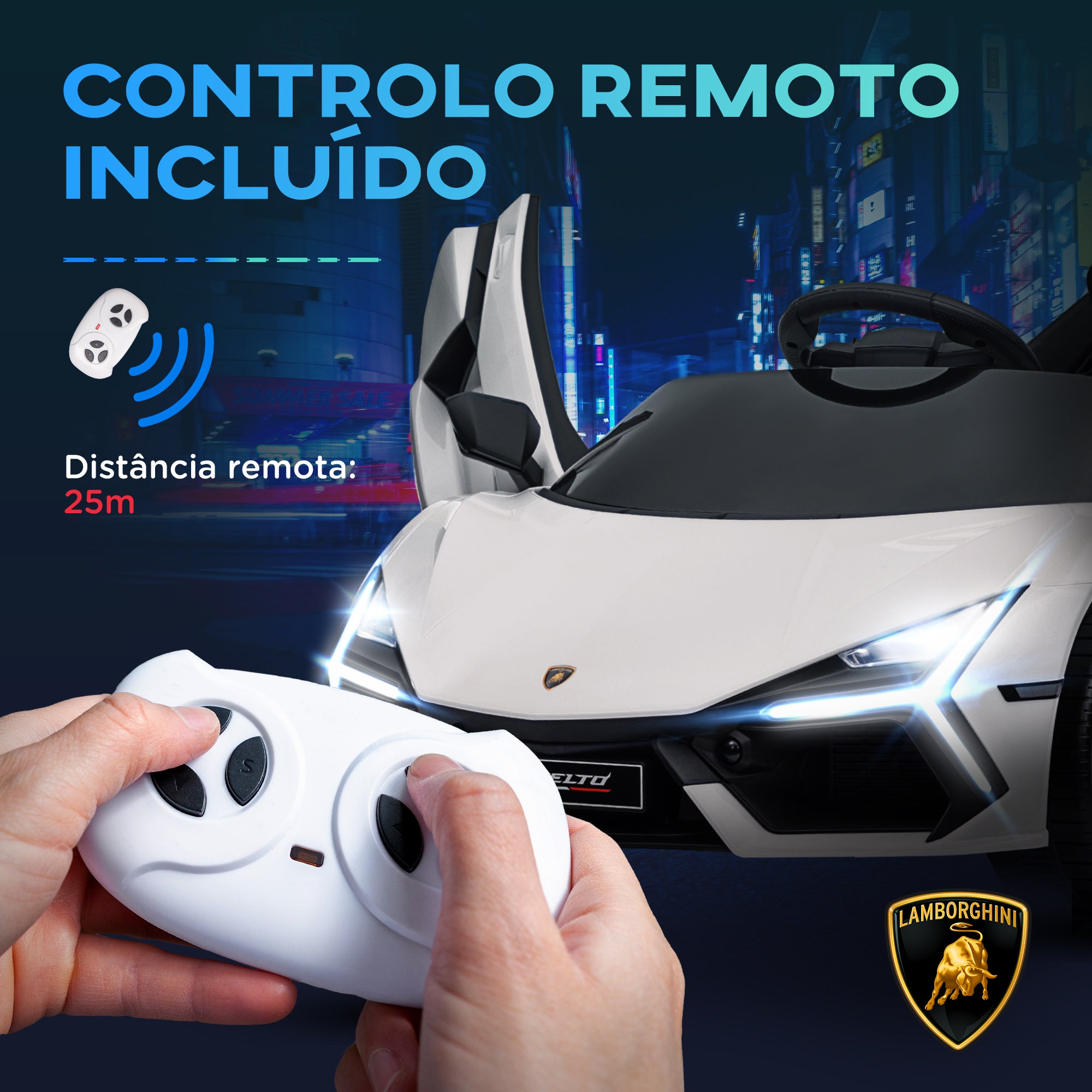 Carro Elétrico para Crianças 105x60x40 cm Branco