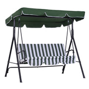 Baloiço de Jardim 3 Lugares Verde e Branco 172x110x153 cm