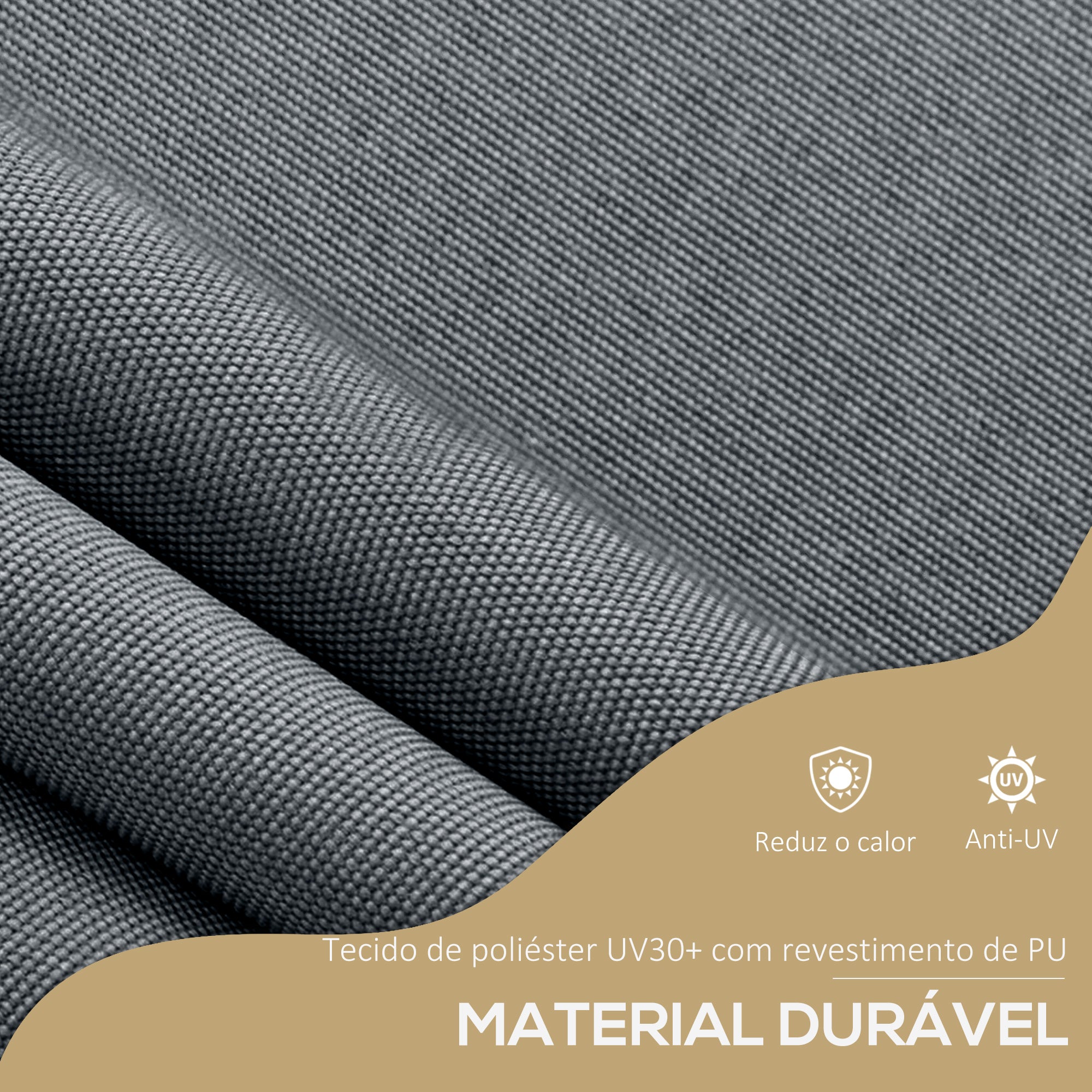 Toldo Retrátil Manual Cinza Escuro 350x120x210-300 cm