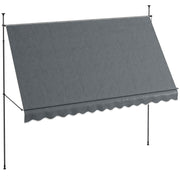 Toldo Retrátil Manual Cinza Escuro 350x120x210-300 cm