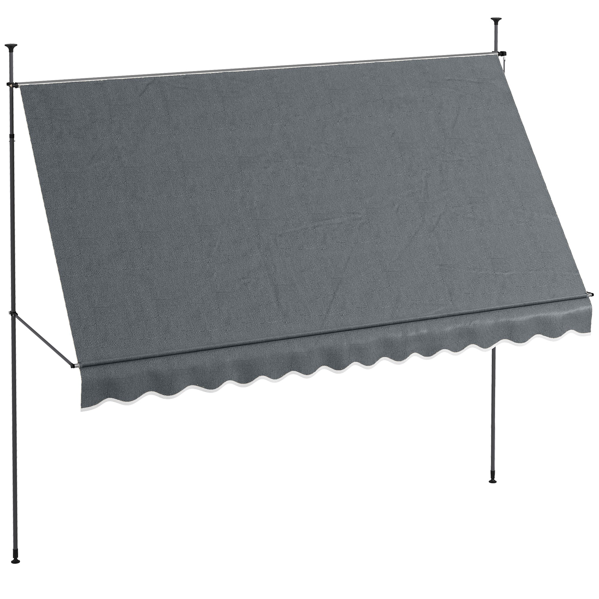 Toldo Retrátil Manual Cinza Escuro 350x120x210-300 cm