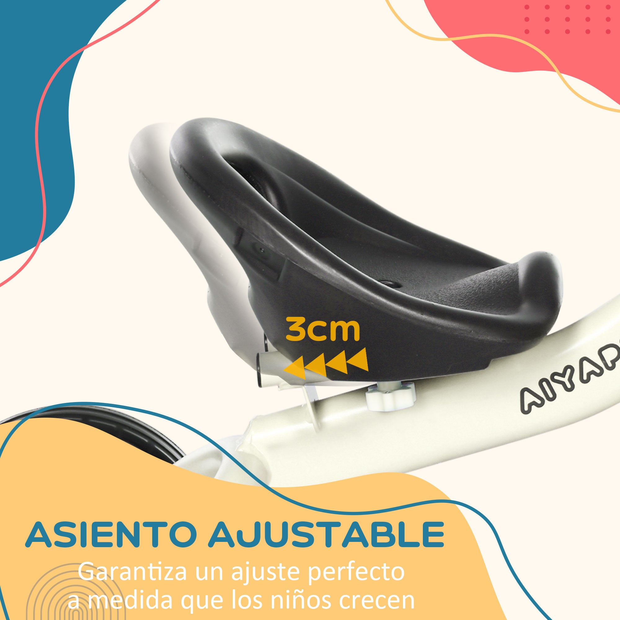 Triciclo Infantil Bege e Marrom 70,5x53x58 cm - Assento Ajustável e Cesta