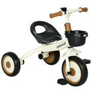 Triciclo Infantil Bege e Marrom 70,5x53x58 cm - Assento Ajustável e Cesta