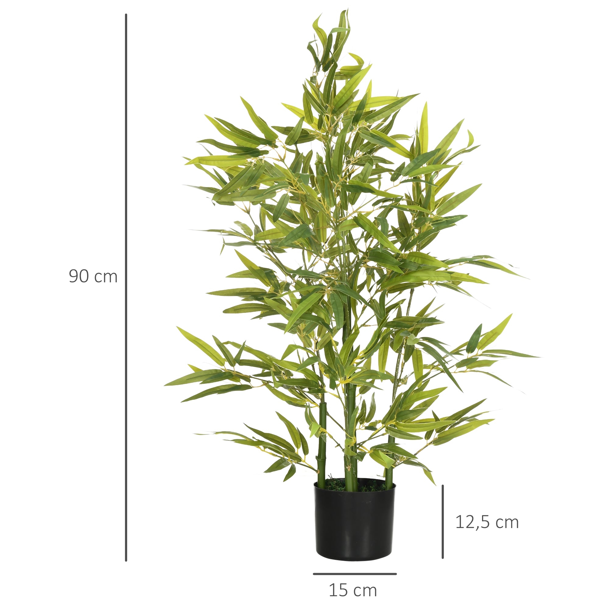 Planta Artificial de Bambu com Vaso – Ø15x90 cm – Verde – Plástico PEVA