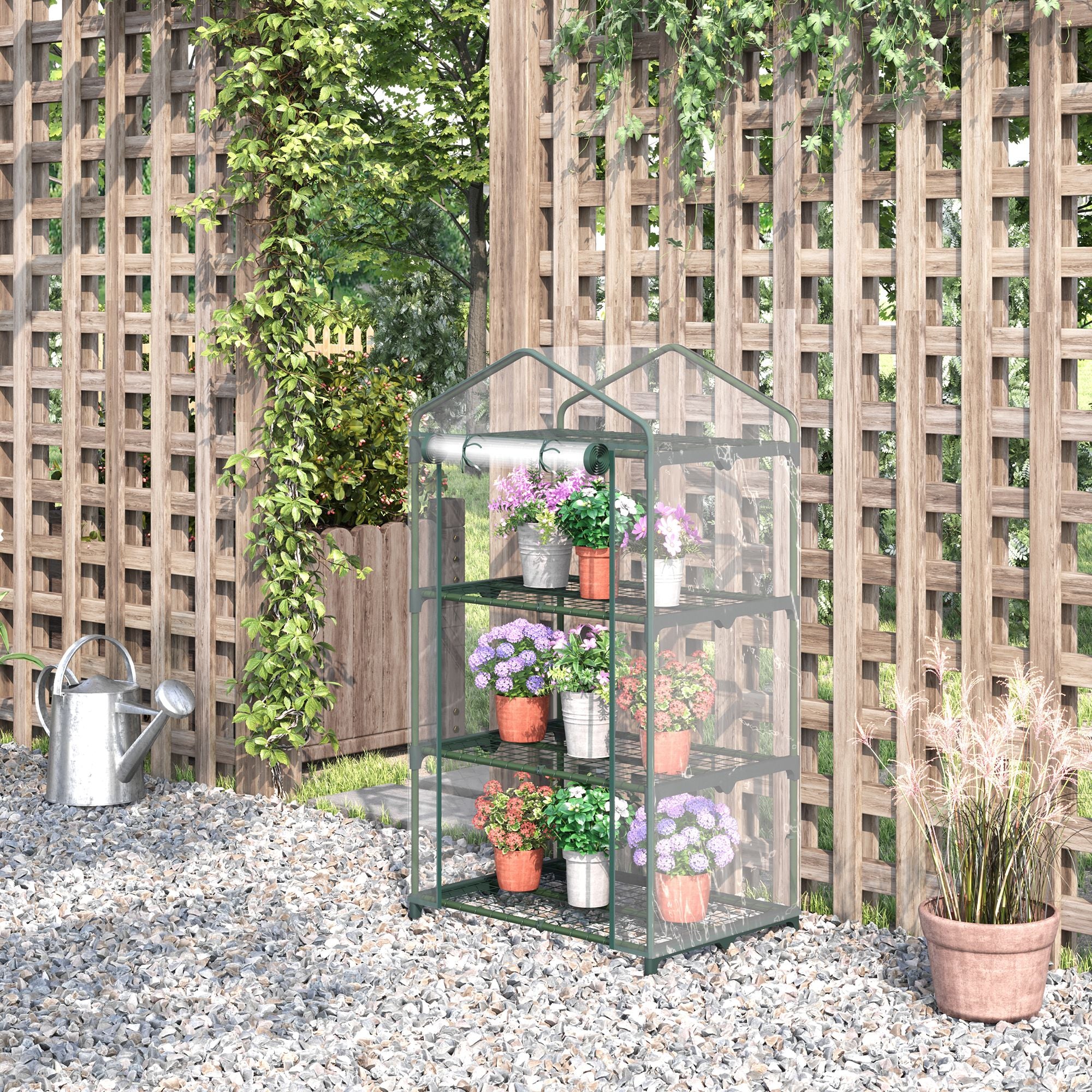 Estufa de Jardim – 69x49x125 cm – Transparente – Metal e PVC