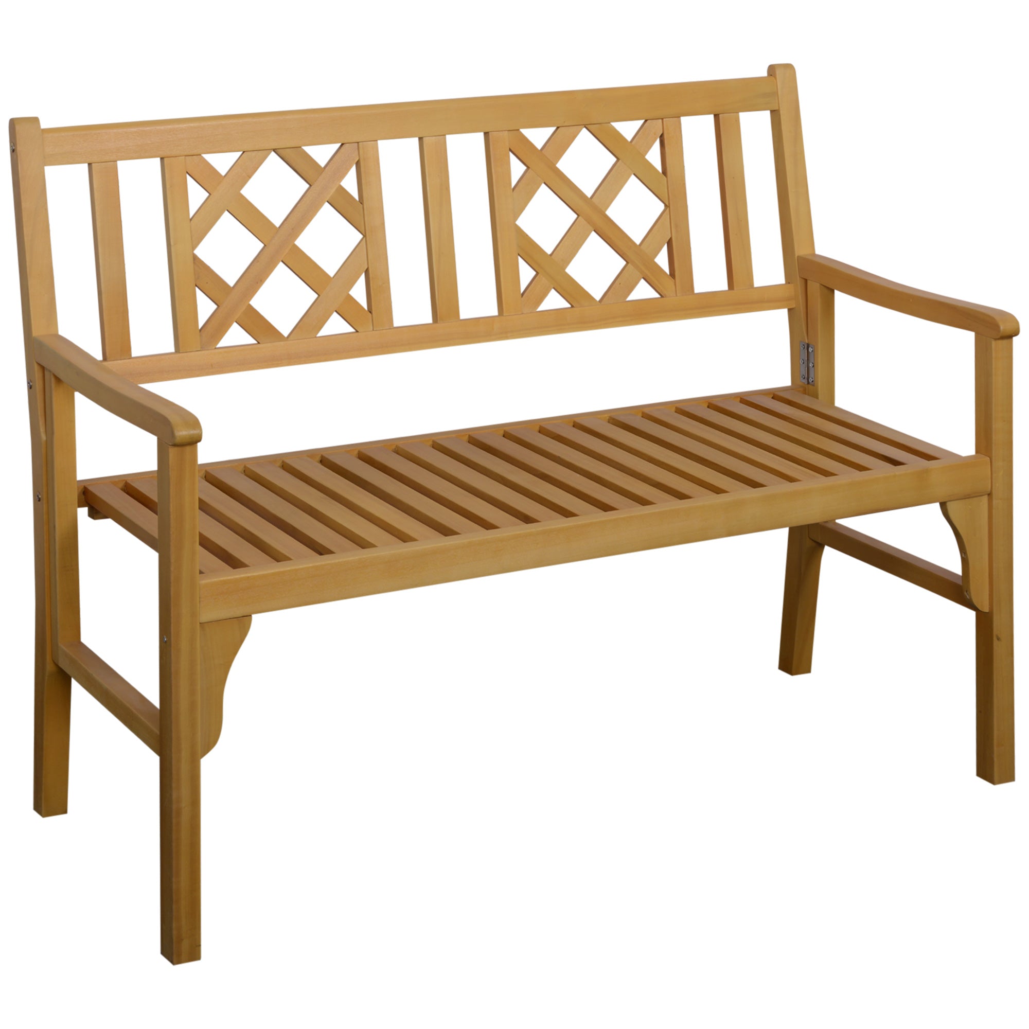 Banco de Jardim 2 Lugares 120,5x55,5x90,2cm Cor Madeira Natural