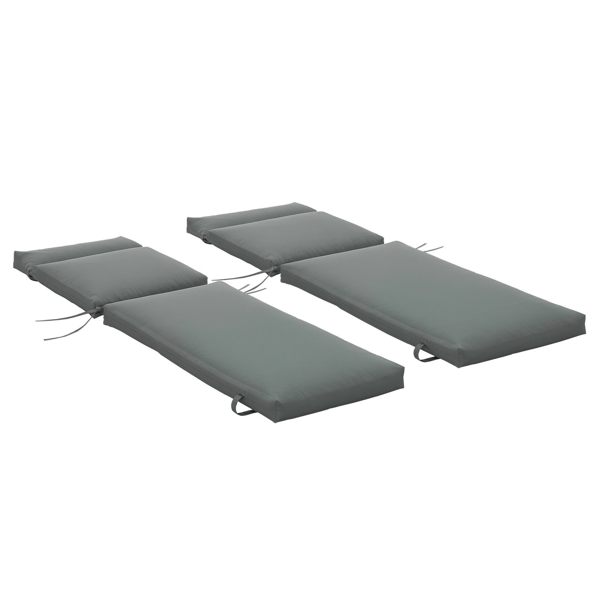 Almofadas Acolchoadas para Espreguiçadeira 196x55x8 cm - Cinzento