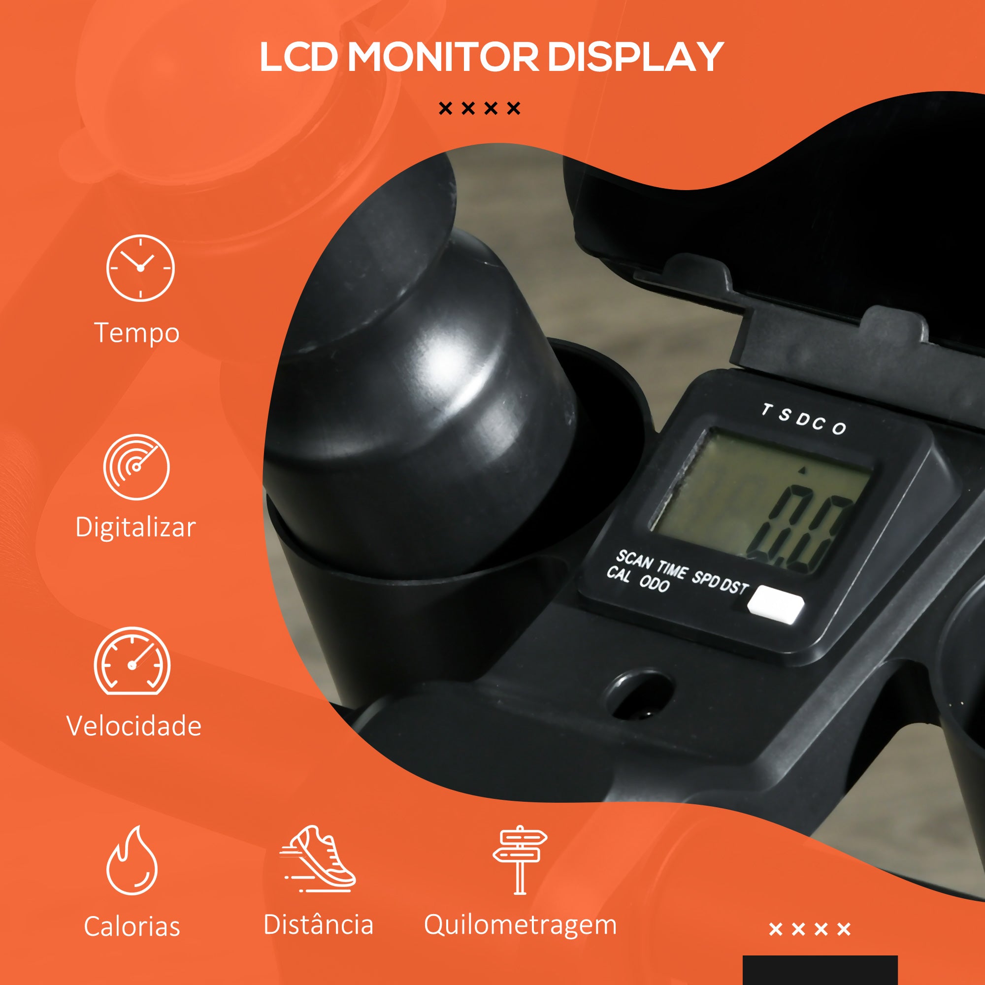 Bicicleta Estática com Ecrã LCD Ajustável 93x48,5x102-112 cm Preto