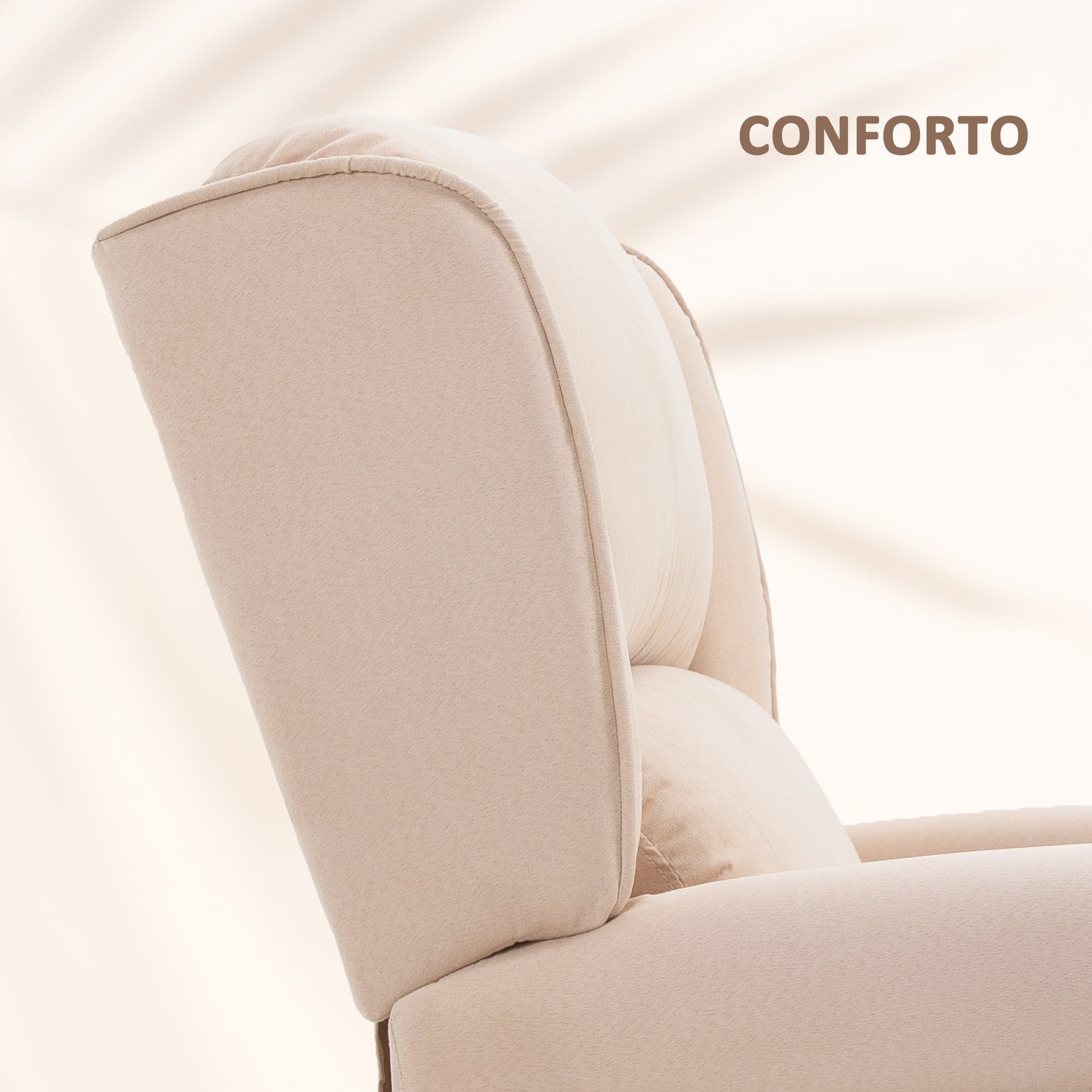 Poltrona de Massagem Reclinável Bege 78x83x101 cm