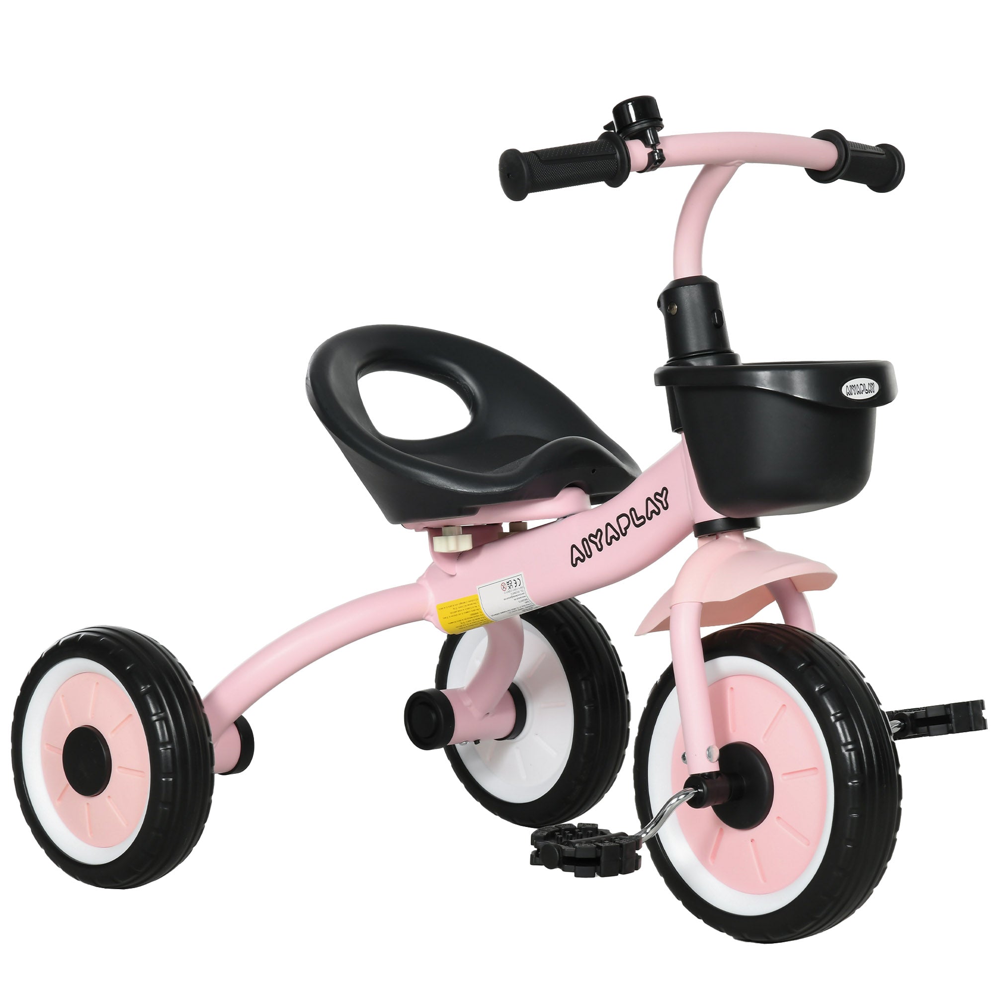 Triciclo Infantil Rosa 70,5x53x58 cm para Crianças de 2 a 5 Anos