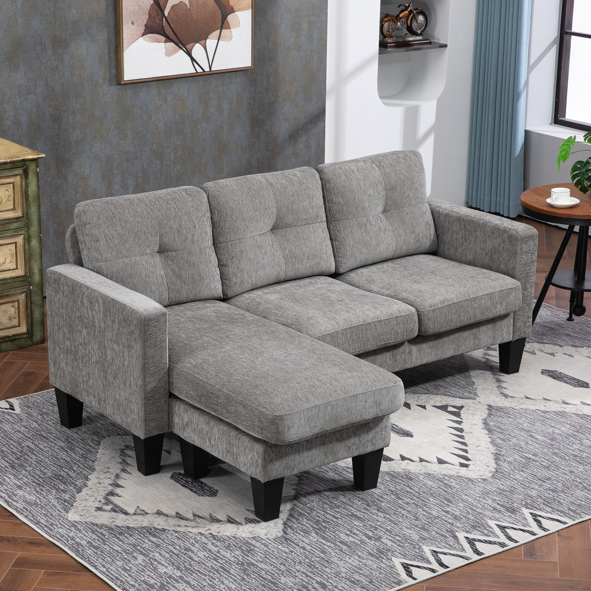 Sofá Chaise Longue Marrom Degradado 186x130x84 cm