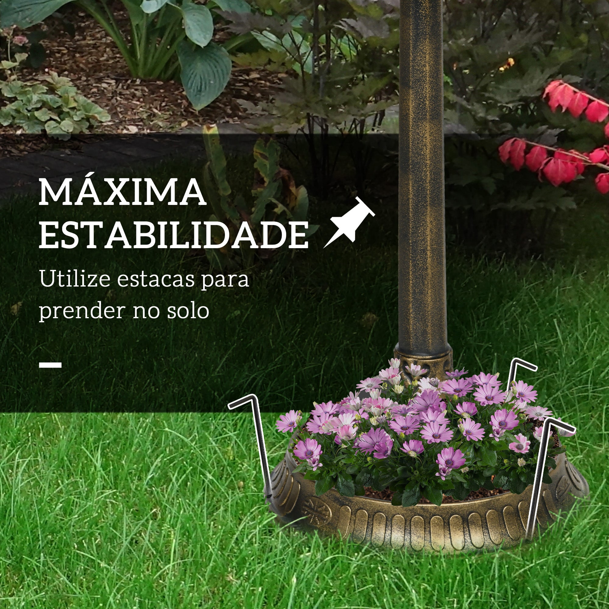 Banheira para Pássaros de Jardim Bronze Ø50x72 cm