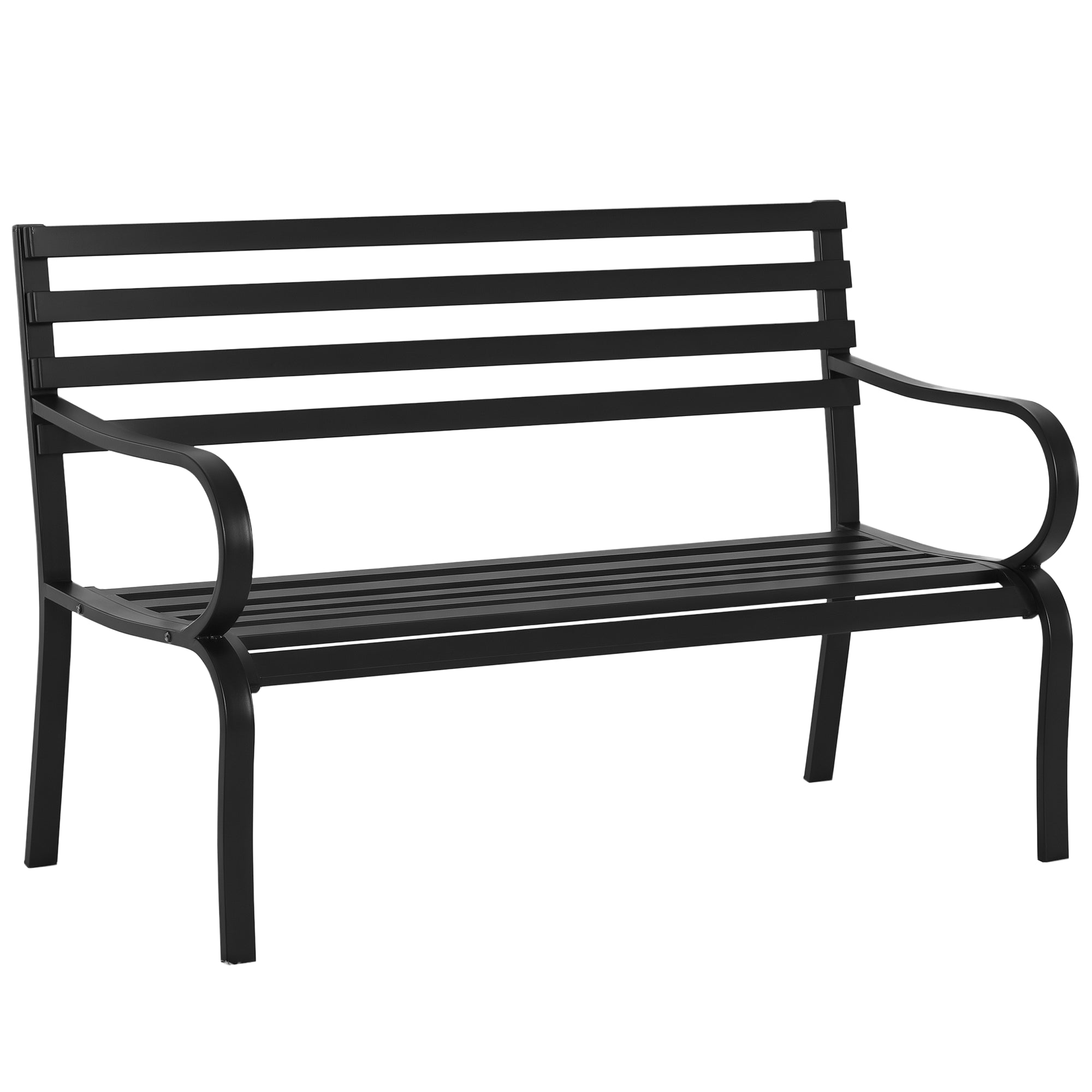 Banco de Jardim 2 Lugares Preto 127x58x82 cm
