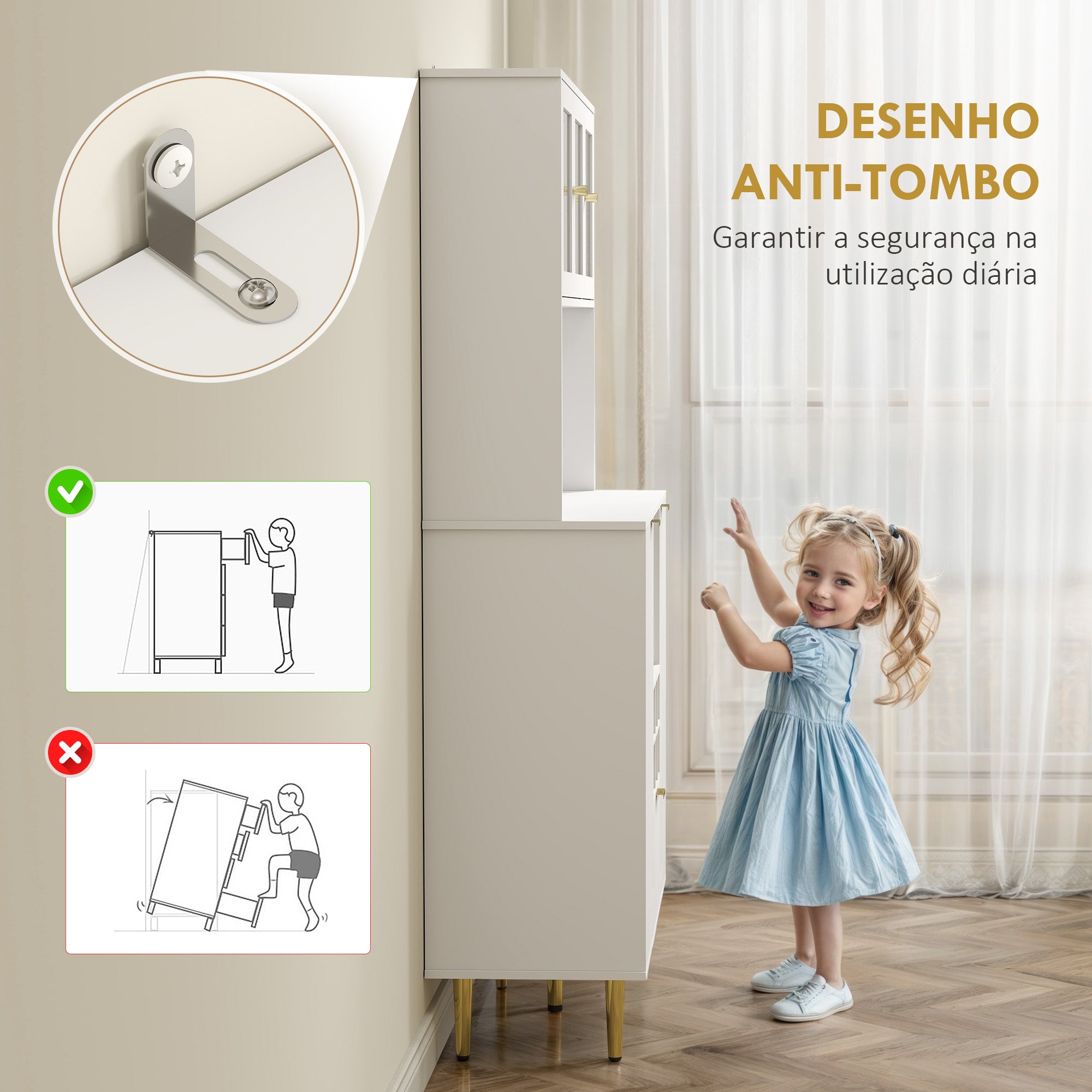 Armário de Cozinha Alto 100x40x180 cm - Branco