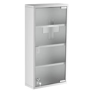 Armário de Remédios em Aço Inoxidável 60x30x12cm - Cor Plateado