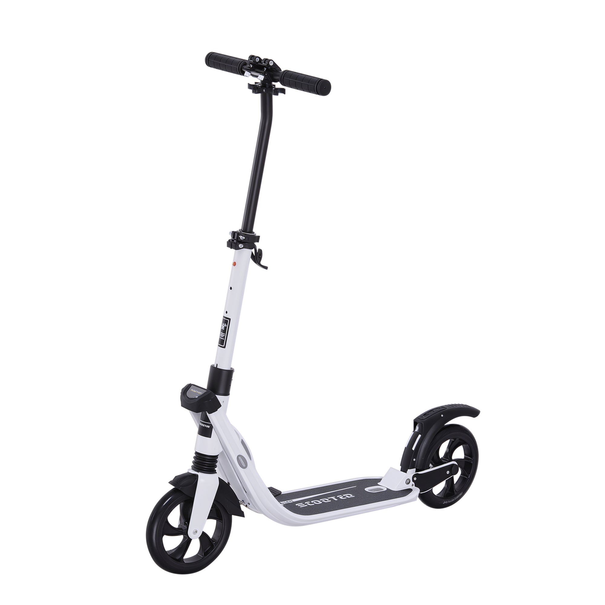 Trotinete Dobrável para Adultos e Crianças - Cor Branco - 93.5x38x95-105 cm