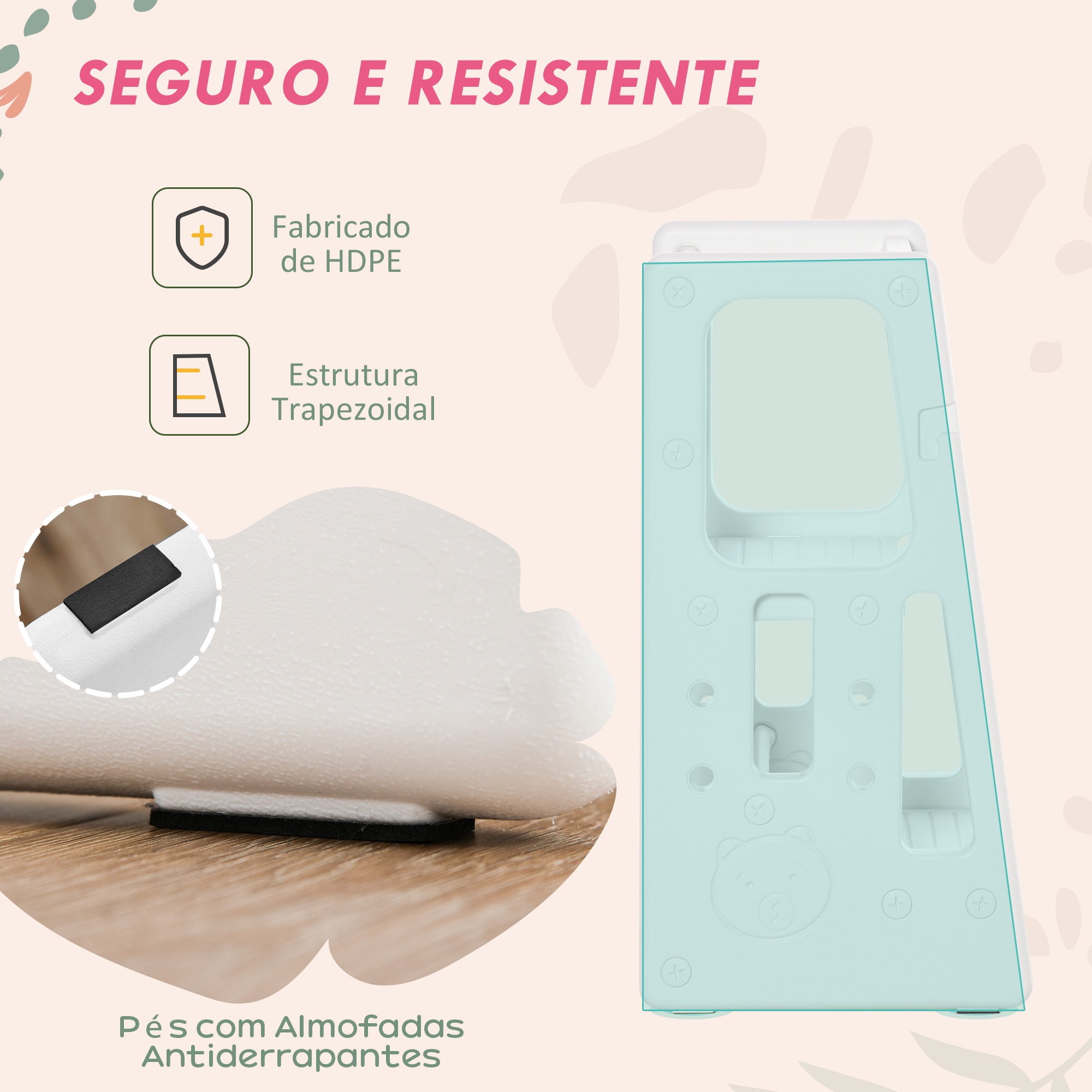 Banco Infantil Torre de Aprendizagem Ajustável 47x47x90cm - Branco