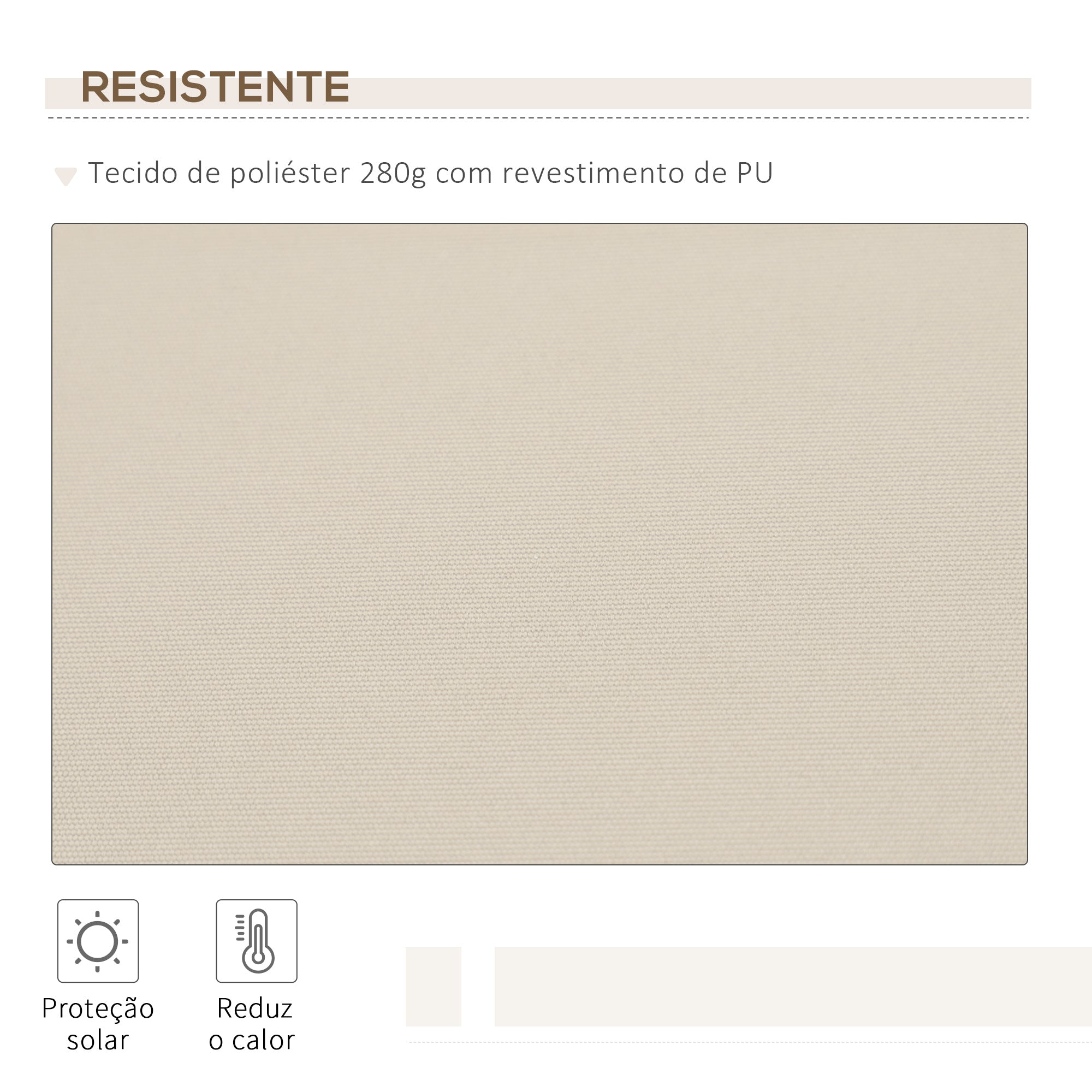 Toldo Manual Retrátil 350x250 cm Cor Creme Branco