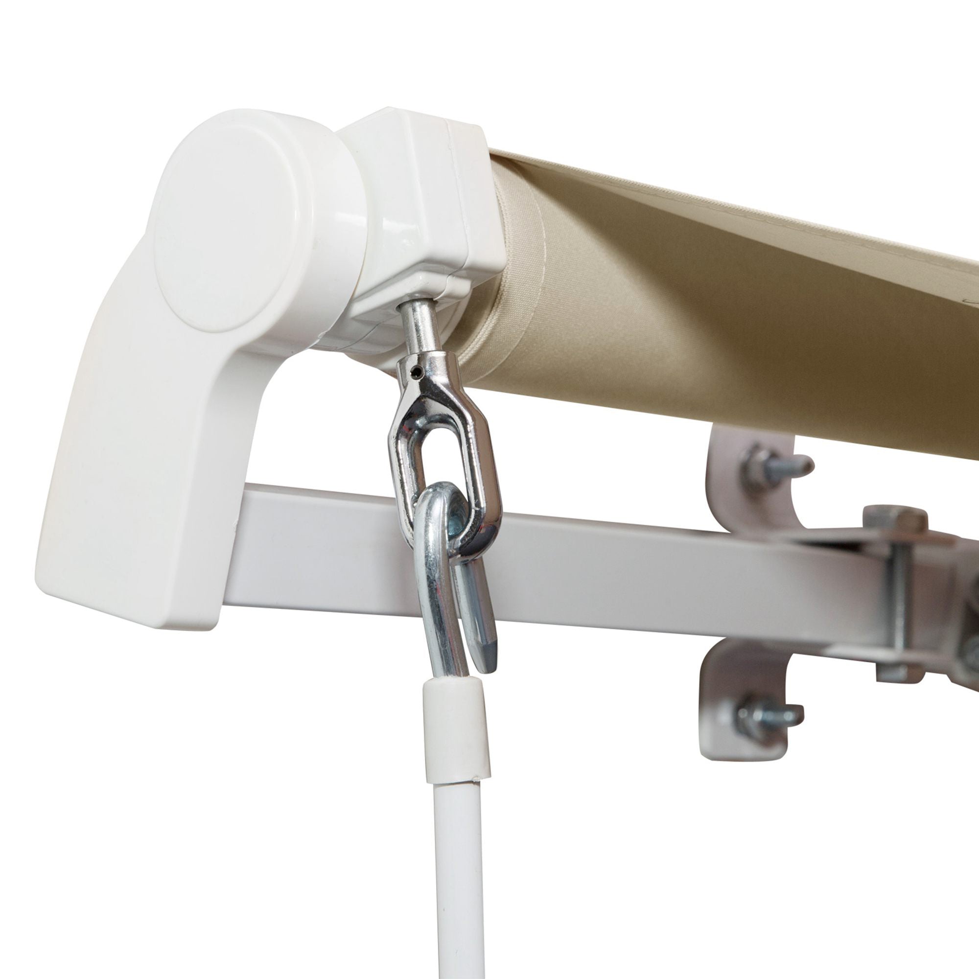 Toldo Manual Retrátil 350x250 cm Cor Creme Branco