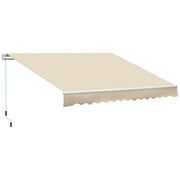 Toldo Manual Retrátil 350x250 cm Cor Creme Branco