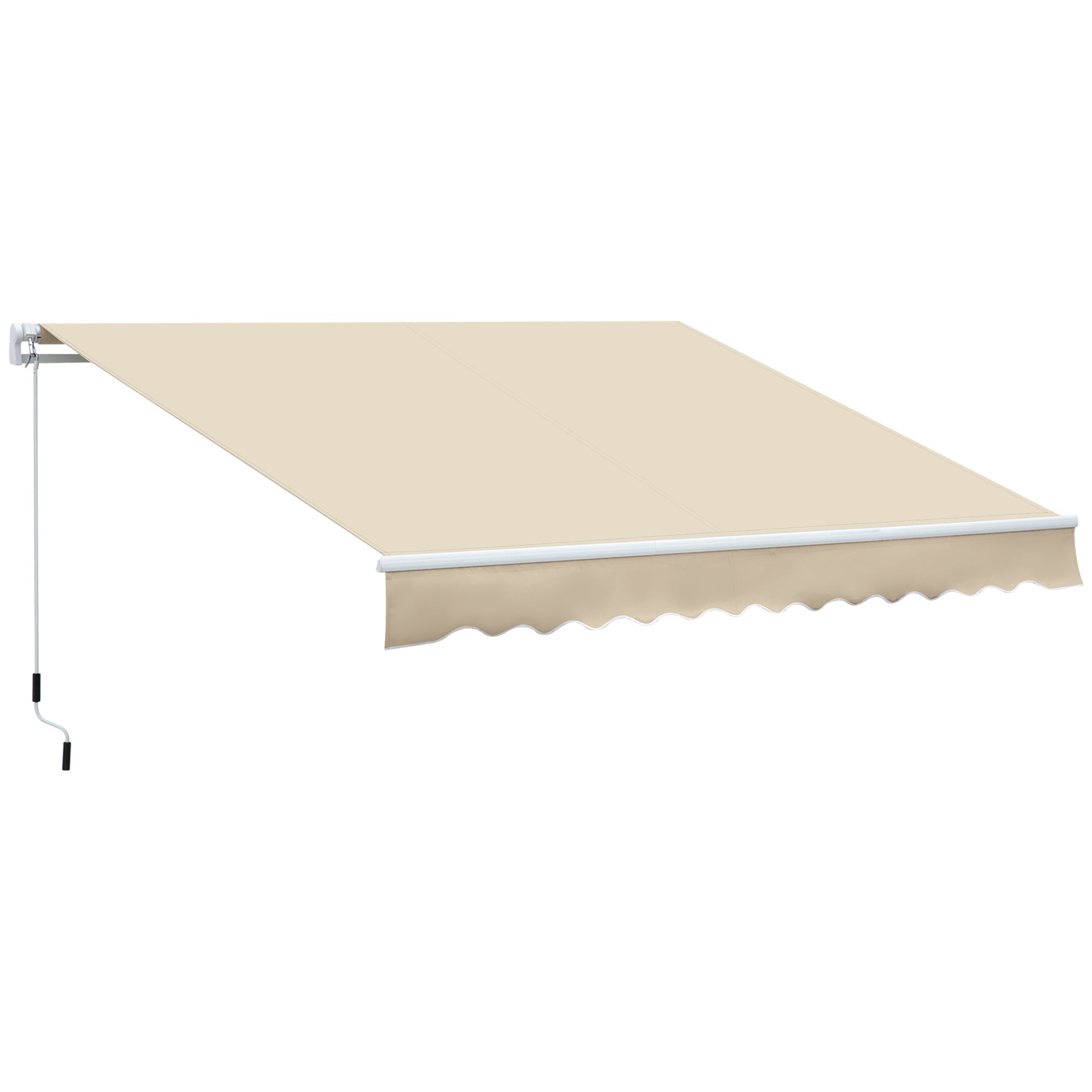 Toldo Manual Retrátil 350x250 cm Cor Creme Branco