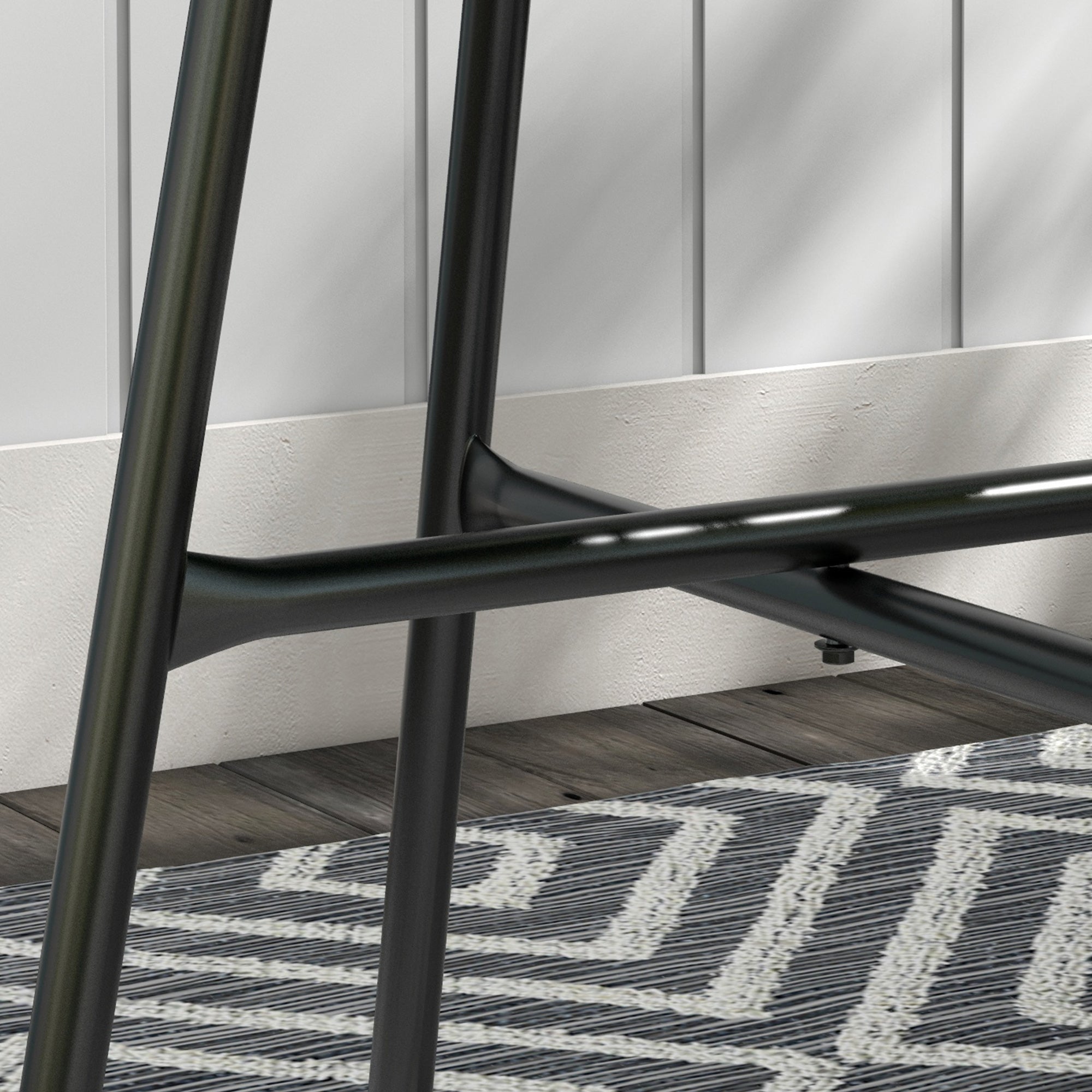 Mesa Auxiliar Redonda Vime Sintético Ø50x50 cm - Cinza Claro e Preto